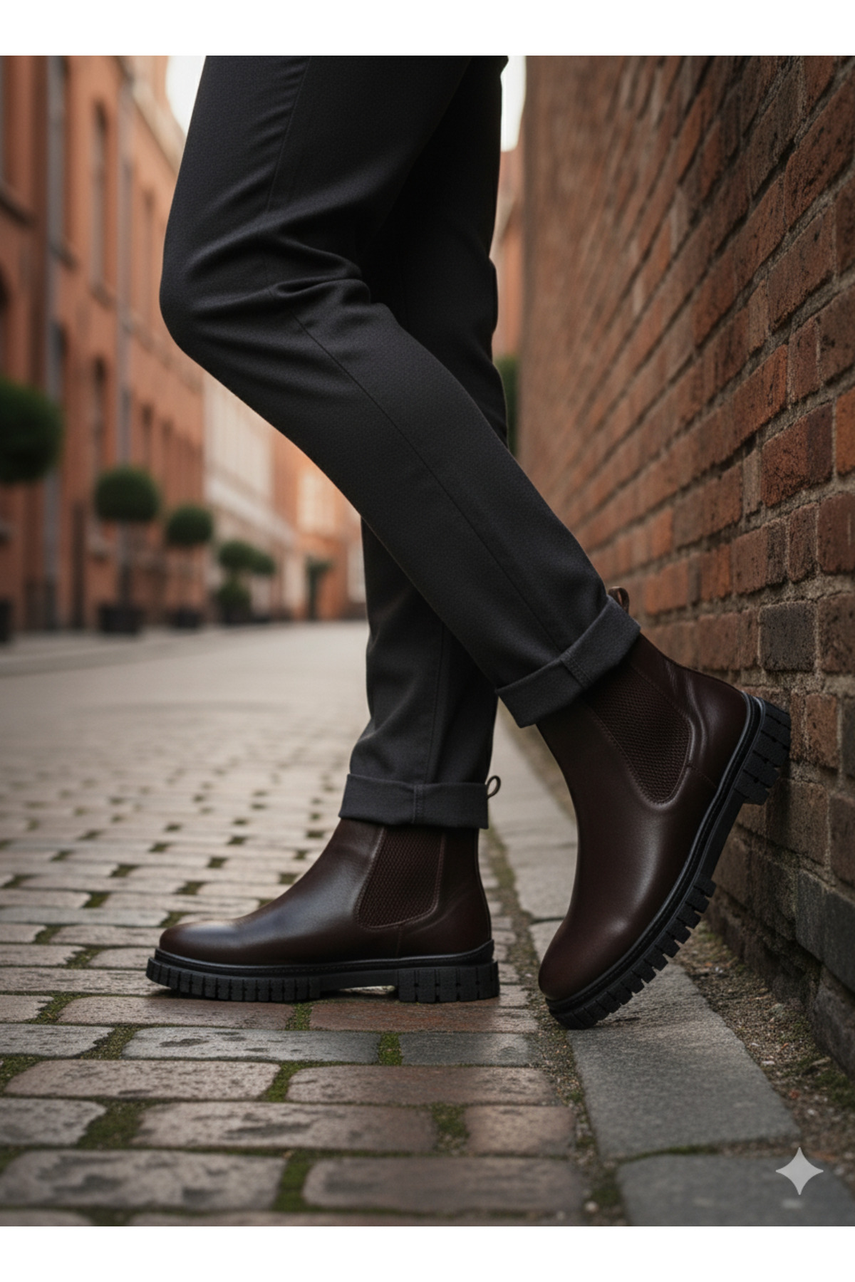 UZR  Hakiki Deri Erkek Chelsea model Kışlık Bot - Görsel 2
