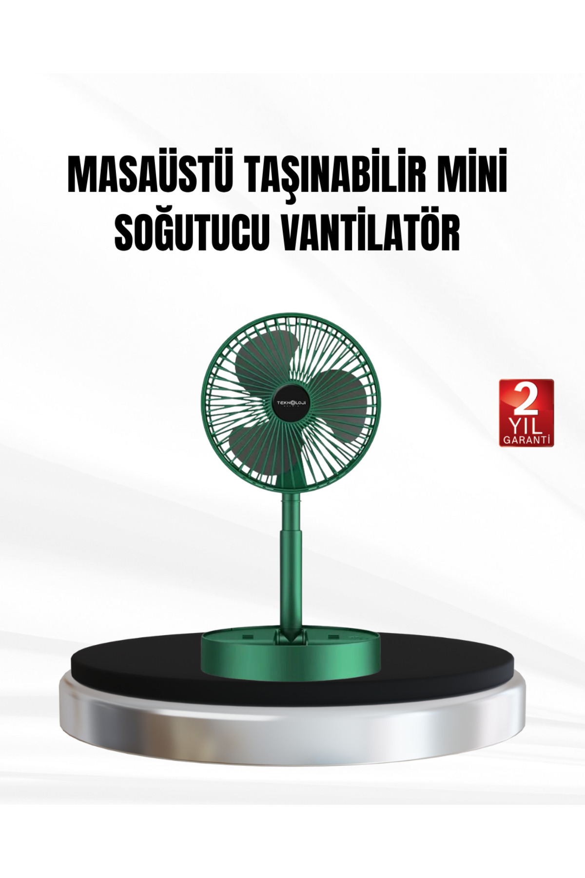 UCUZTEKNO Şarjlı Mini Fan Katlanabilir 3 Hız Ayarlı Taşınabilir Tasarımlı