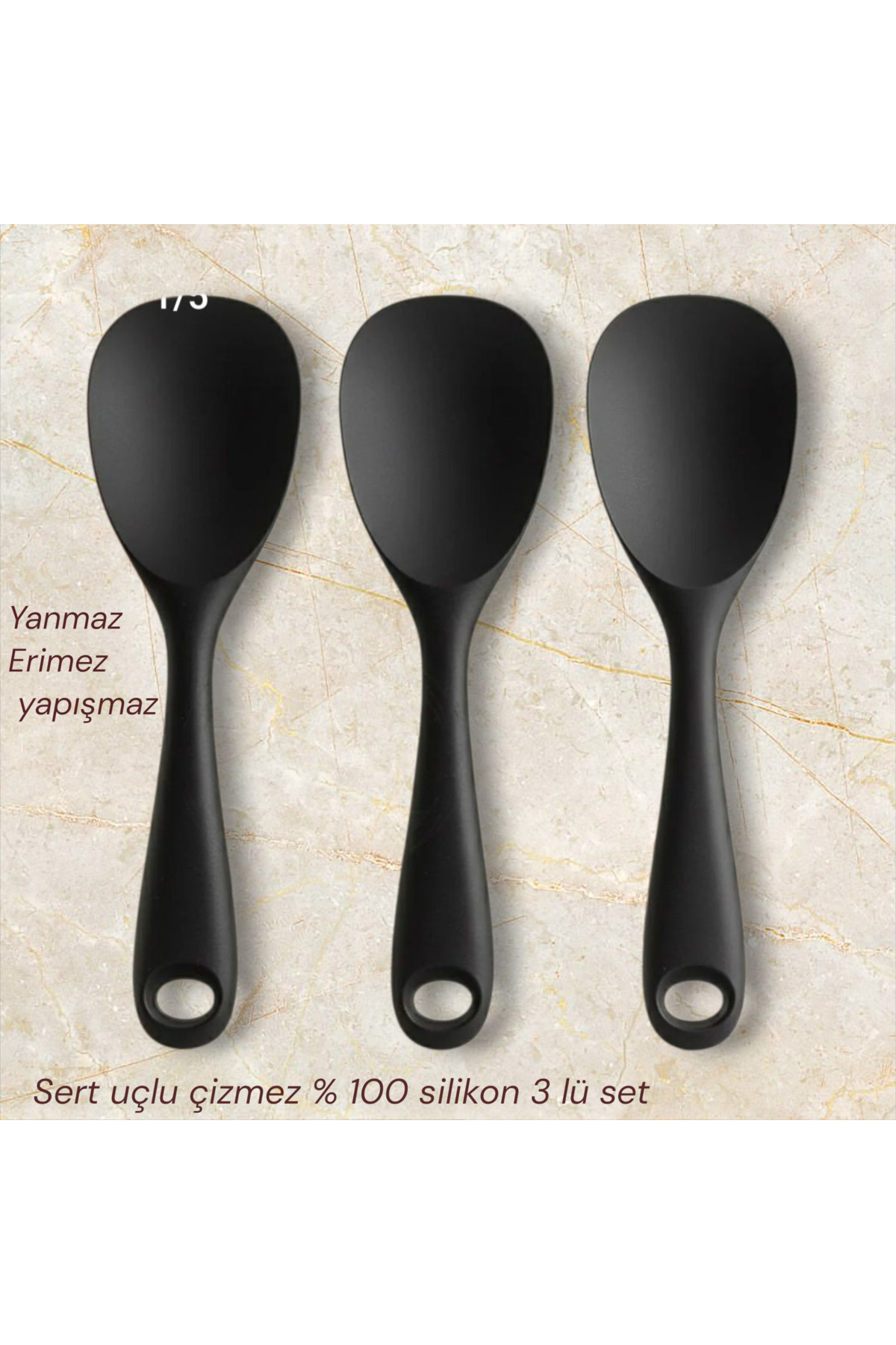 3 eucalyptus hard-tipped fireproof non-stick complete silicone 22 cm rice spoon