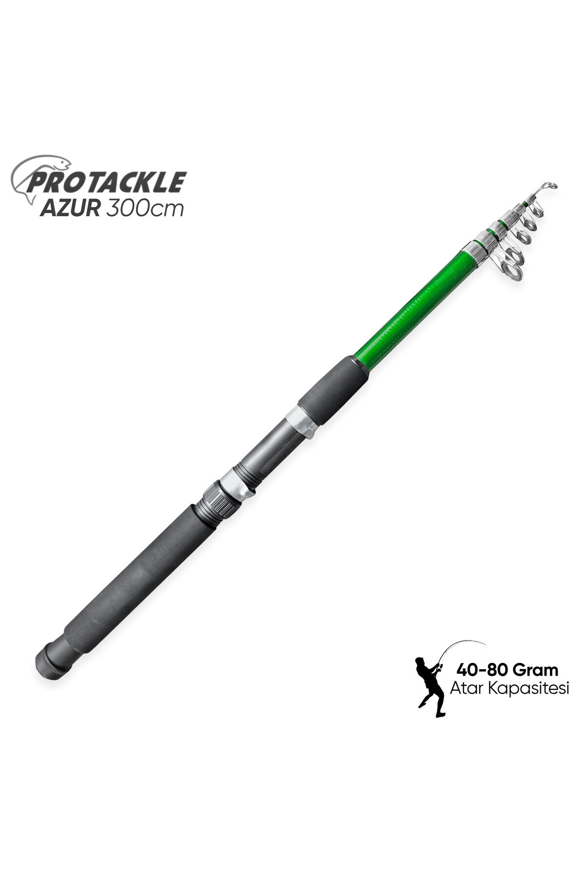 Protackle Teleskopik Olta Kamışı - Azur - 300cm - 40/80 Gr - Yeşil -