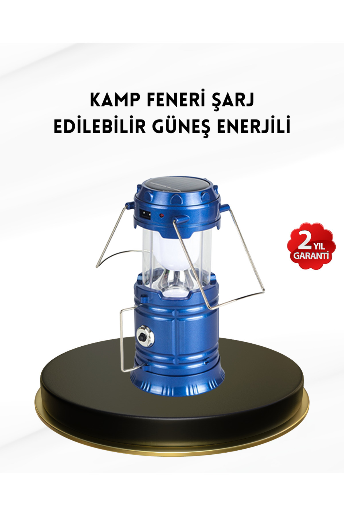 TeknoKesgin KESGİN MARKET® Solar Kamp Lambası Kızak Sistemli Şarjlı Taşınabilir Doğa Yürüyüşü Işığı