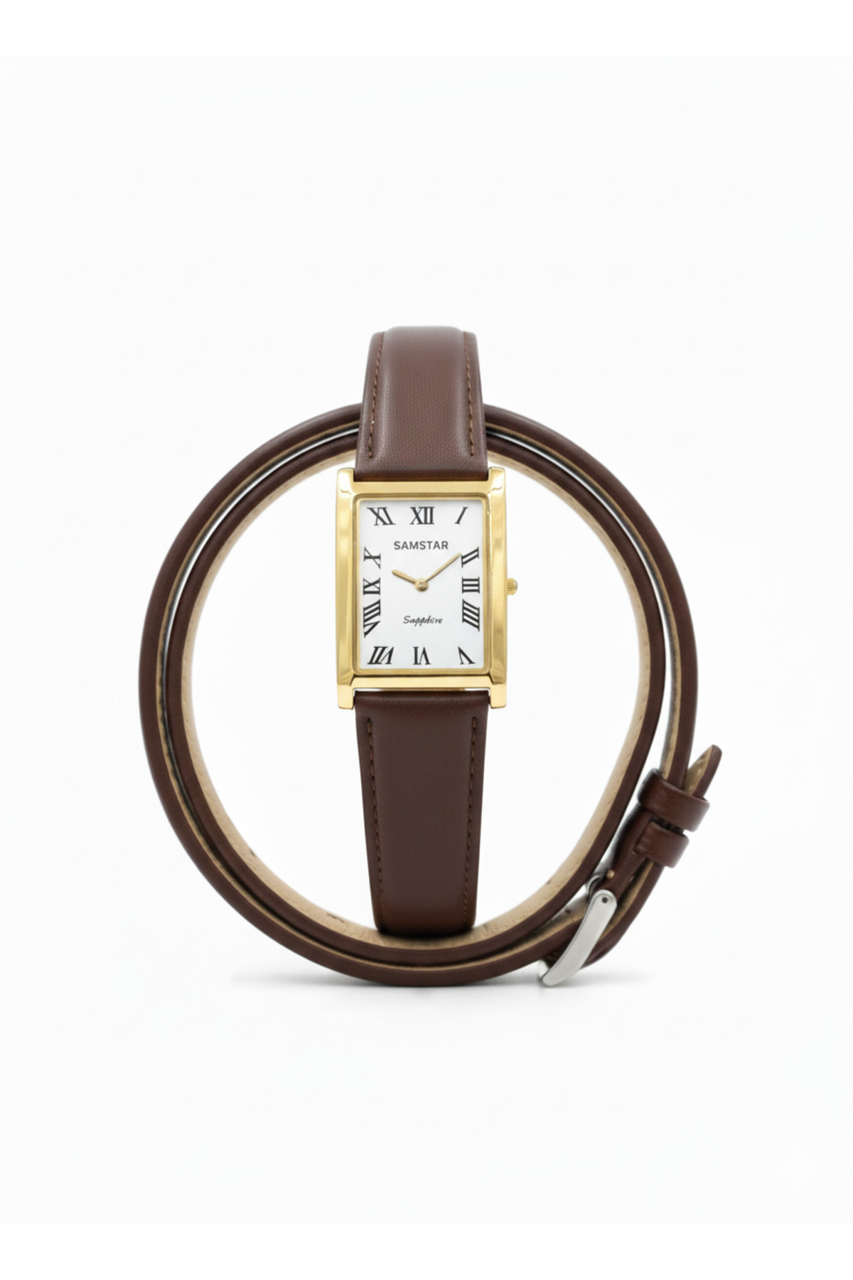 Samstar retro unisex deri kordon kol saati görsel 5