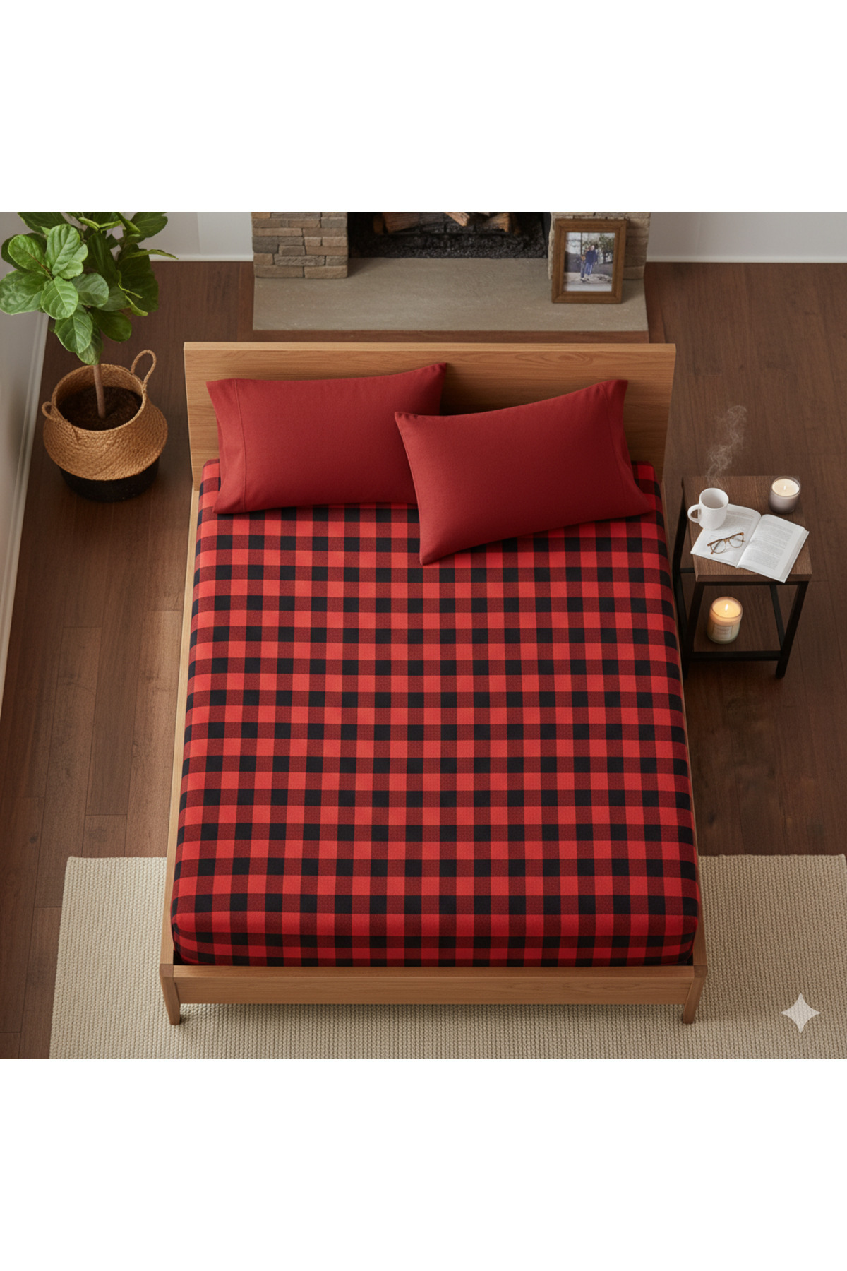 ELEGANCEHOME %100 Pamuk Flanel Battal Boy Lastikli Çarşaf Takımı