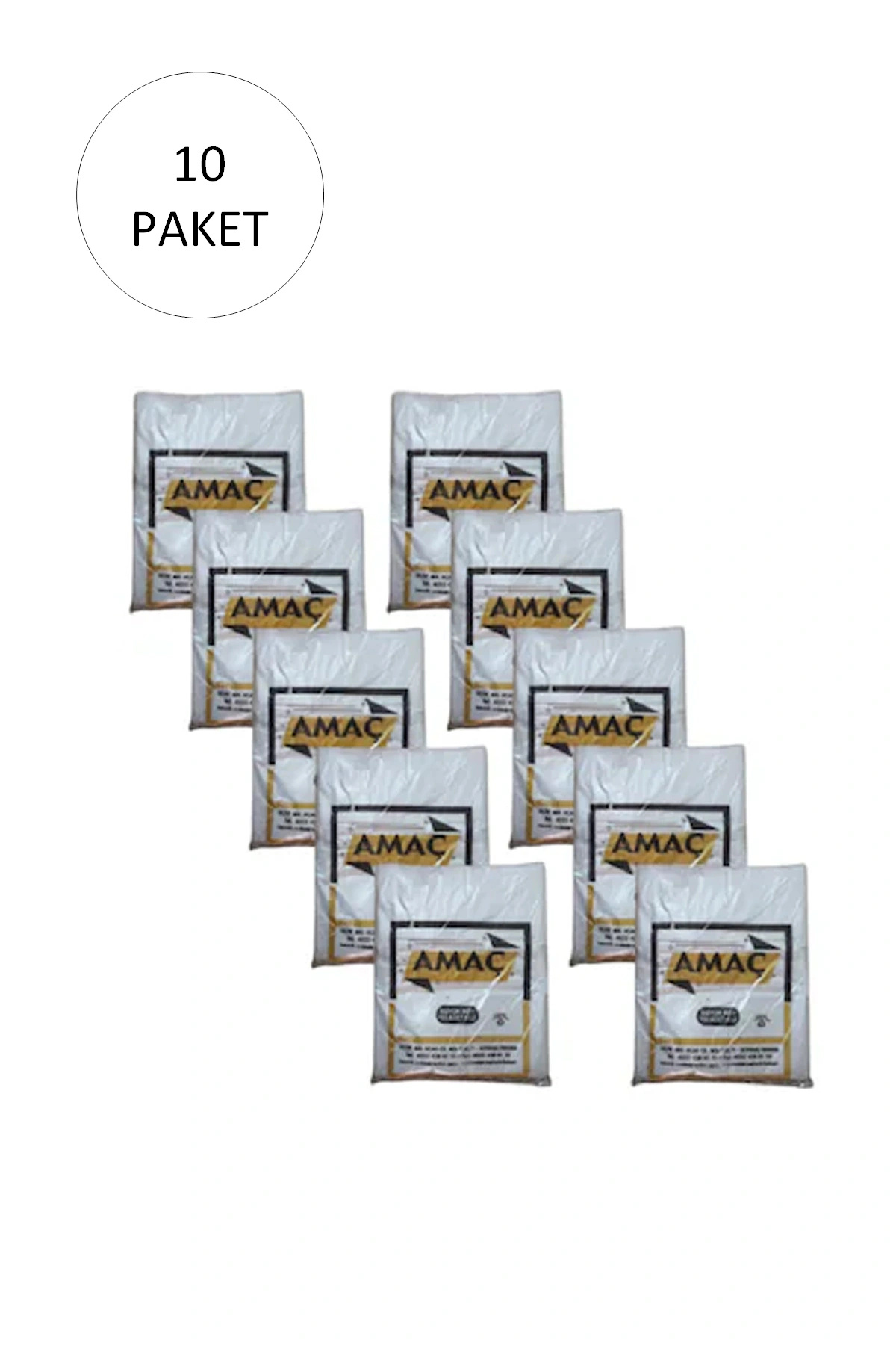 AMAÇ Şeffaf Hışır Atlet Poşet Büyük Boy 29x52 Cm 650 Gr (10 Paket-Takriben 1,500 Adet)