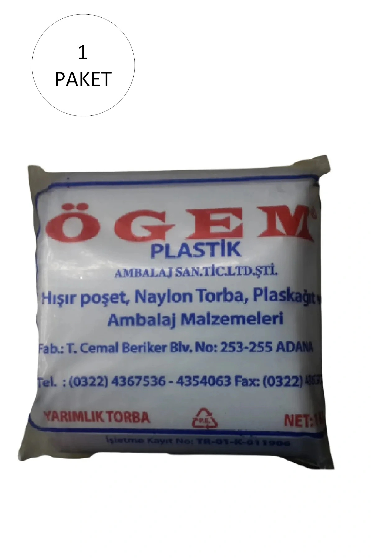 Ögem Bakkaliye Naylon Torba Yarımlık 14x27 cm 1 kg 1 Paket (Takriben 360 Adet)