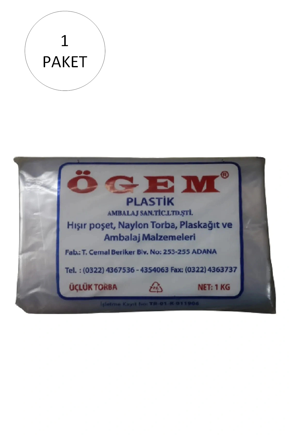 Ögem Bakkaliye Naylon Torba Üçlük 26x45 cm 1 kg 1 Paket (Takriben 135 Adet)