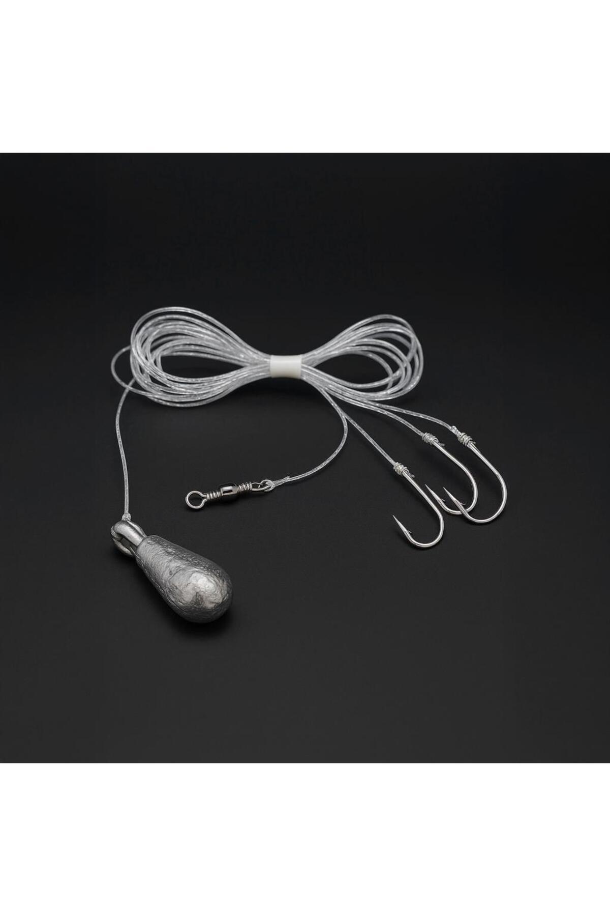 Fishack 3 İğneli Kurşunlu Beden Takımı - Dip Beden Oltası - Fırdöndülü - 10 gr