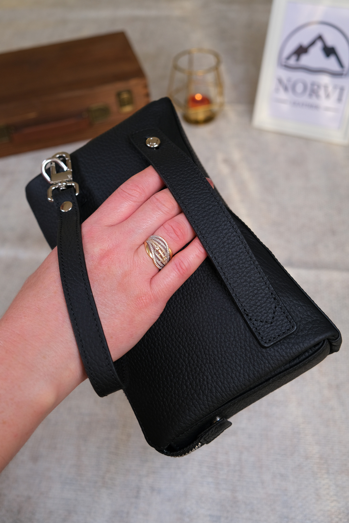 Norvi Leather Şifreli Hakiki Deri Erkek El Çantası 1232 görsel 8