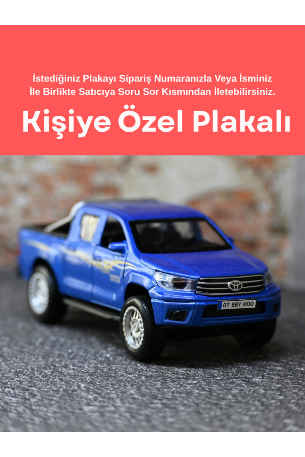 bebeym Toyota Hilux Metal Oyuncak Araba - Işıklı ve Sesli Özel