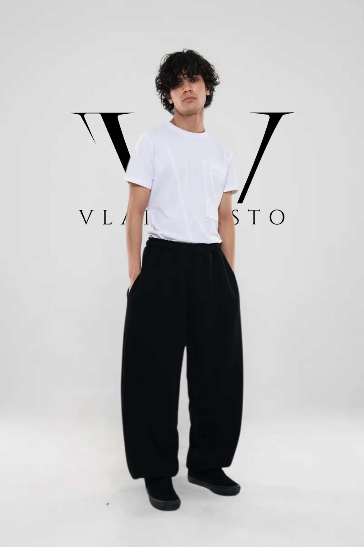 vladivosto  Boru Paça Rahat Kalıp Düz Renk Paça Detaylı Baggy Eşofman Altı Kışlık Kalın Büyük Beden Siyah Gri - Görsel 7