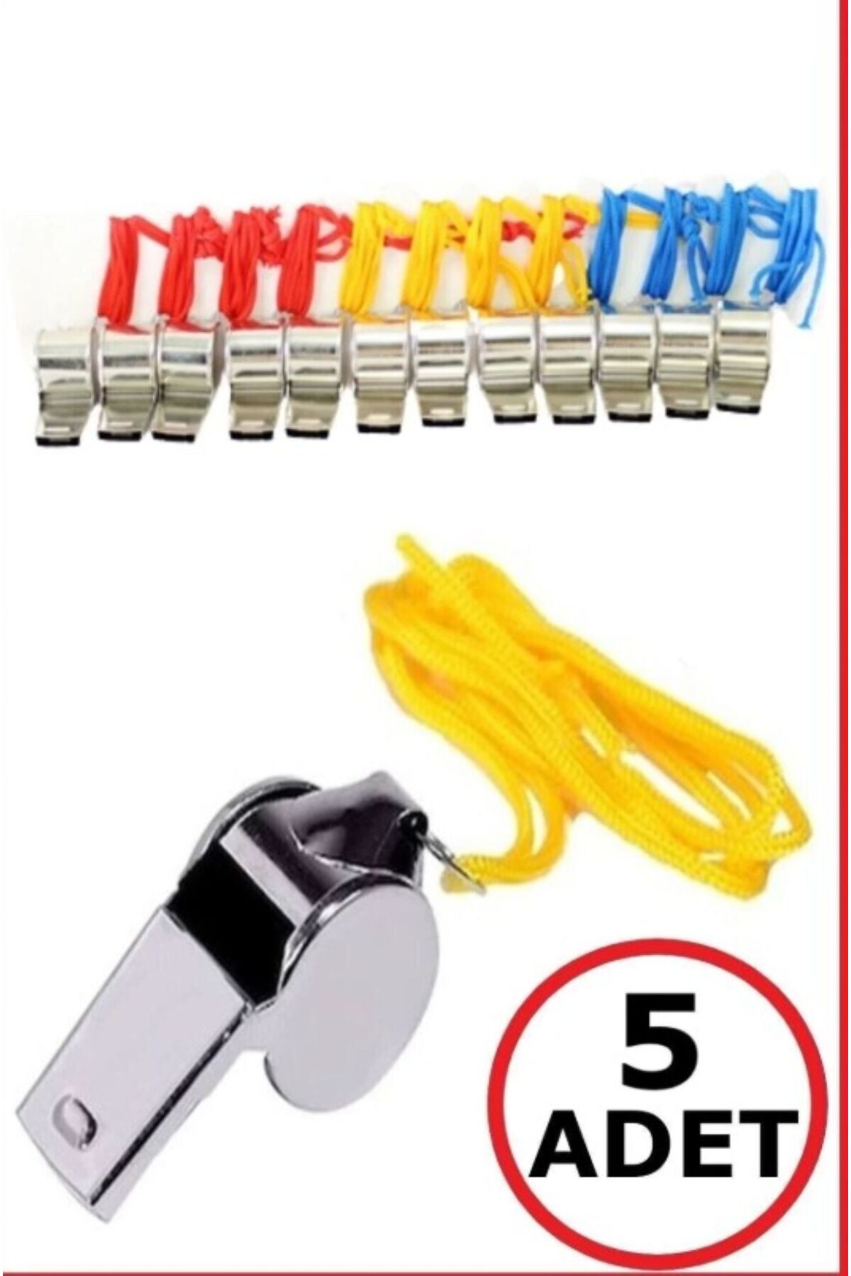 İRHANLAR Demir Düdük Metal Deprem Düdüğü Hakem İpli Düdük Avcı Deniz İlkyardım Düdüğü Paslanmaz 5 Adet
