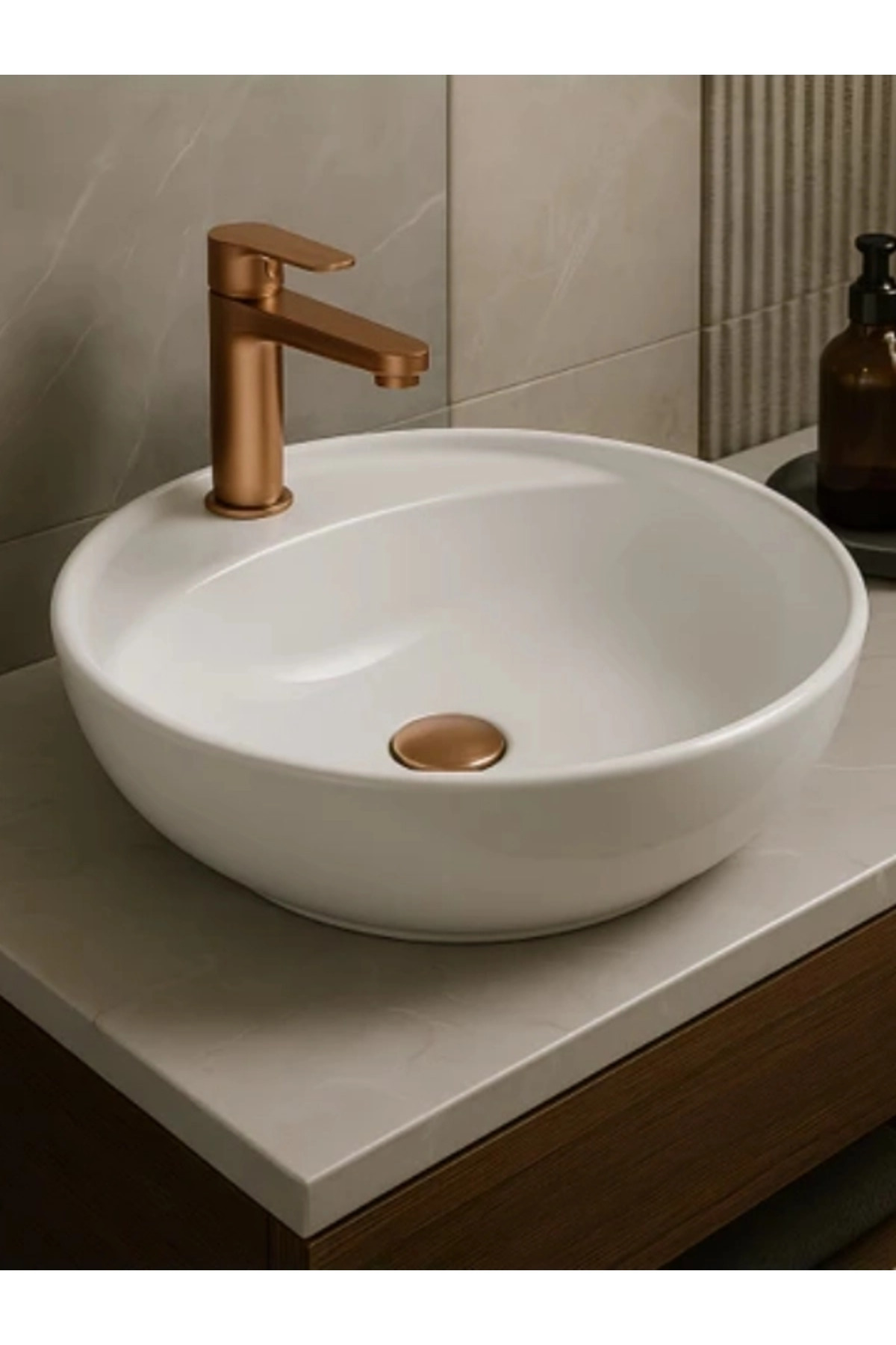 Fualora Seramik Çanak Lavabo Batarya Delikli 40*40 cm