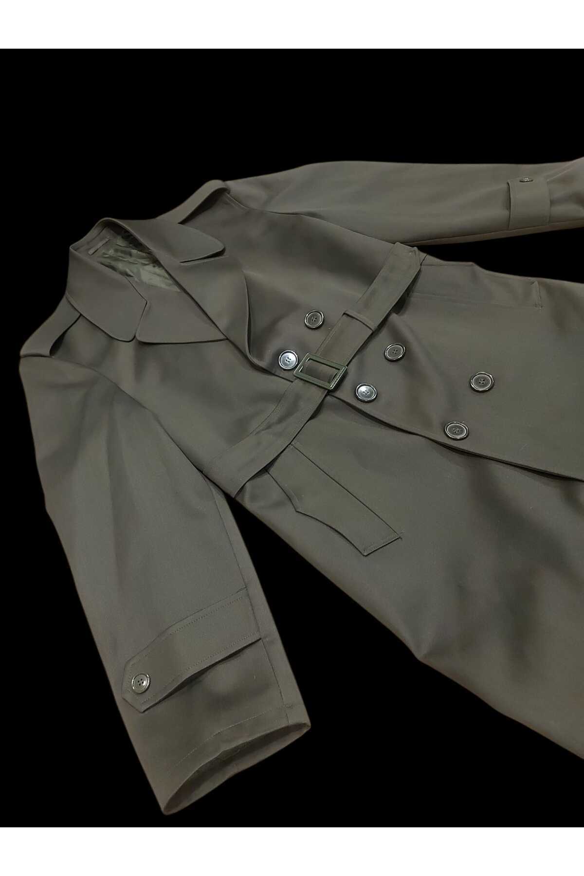 kho military design K.K.K. Haki Renk Subay Pardesü (Trençkot) Sıfır Ürün (45-A/S Beden)