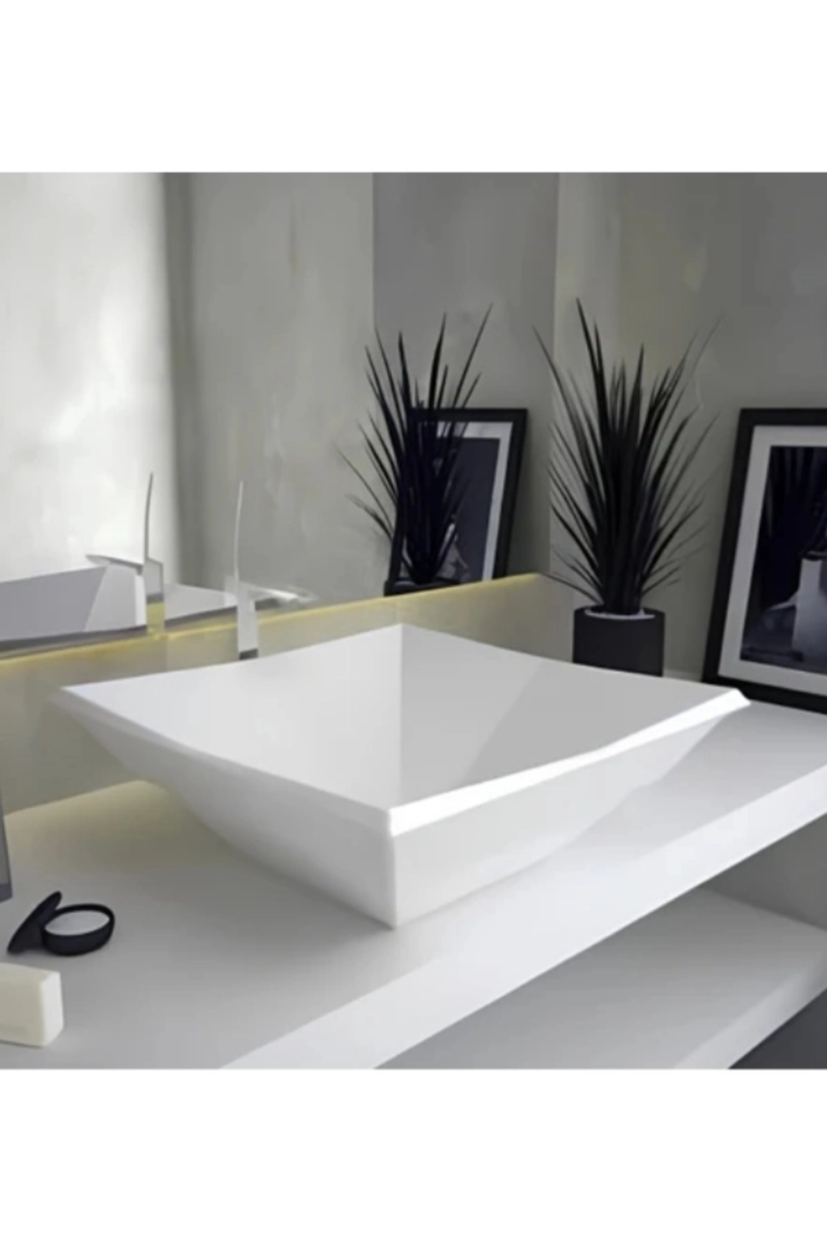 Fualora Seramik Çanak Lavabo Batarya Deliksiz 41*41 cm