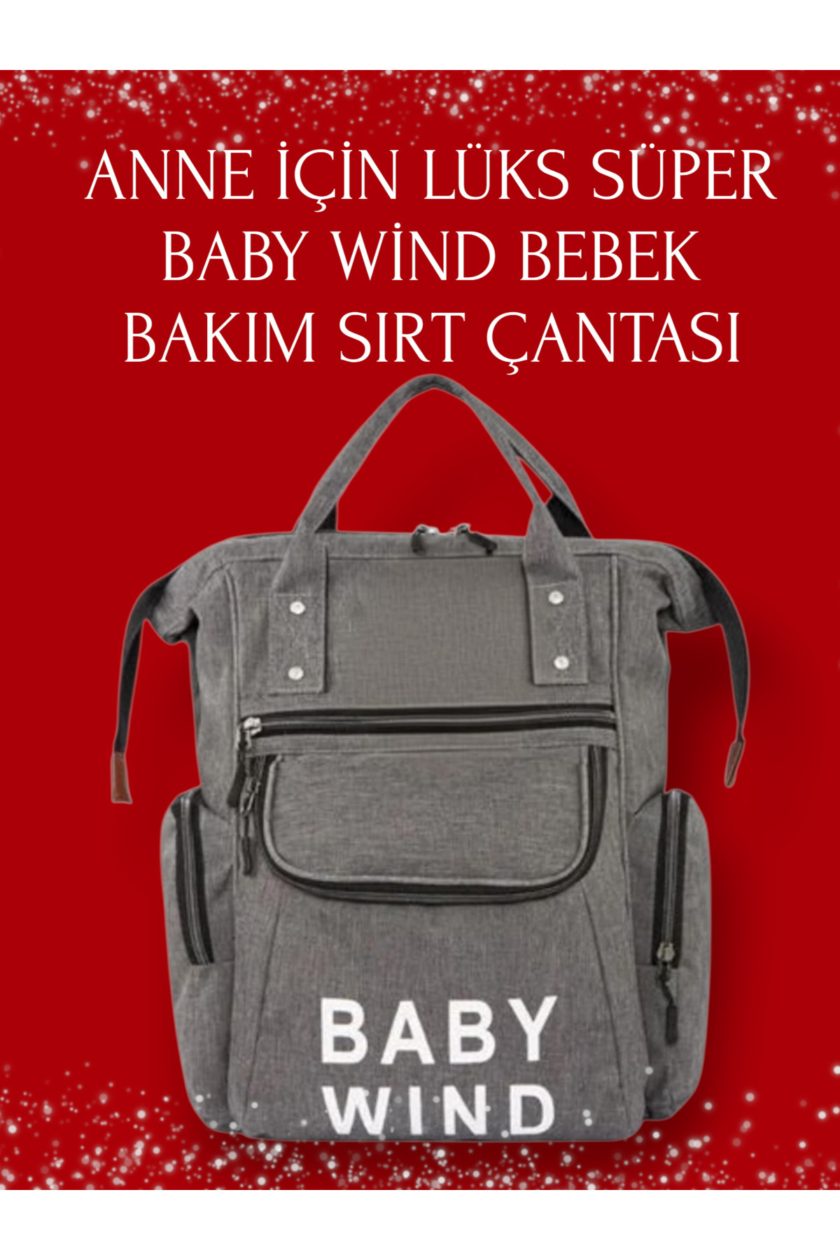 Avşar Baby Süper Kaliteli Geniş Hacimli Çok Bölmeli Termal Cepli Askı Apartlı Anne Bebek Bakım Çantası