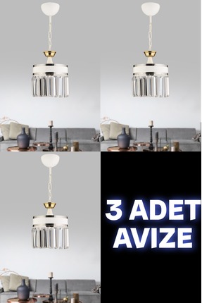 GYK LİGHT ERVA 3 ADET KRİSTAL TAŞLI TEKLİ AYDINLATMA AVİZE