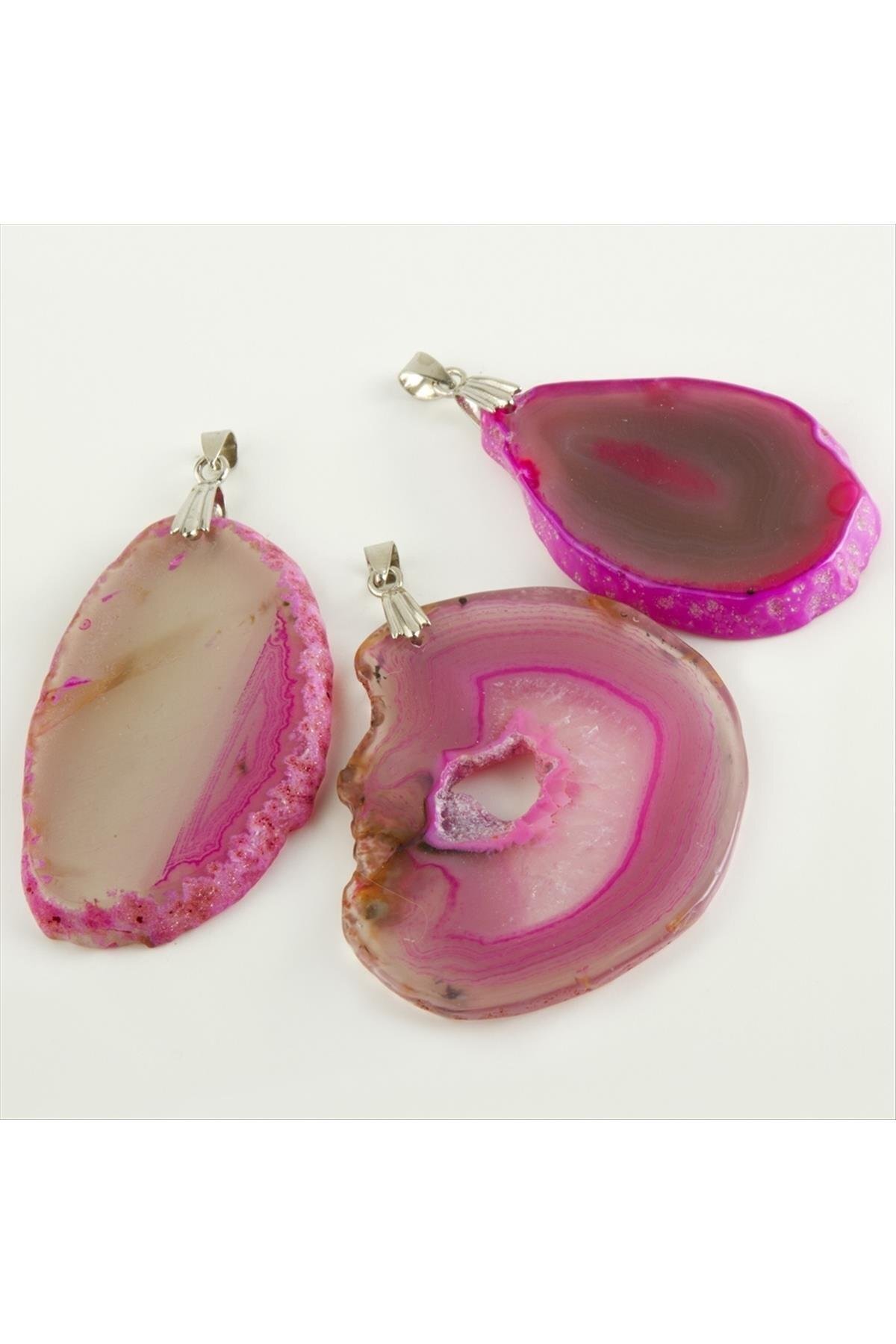 ZERO LAND YZLAL Akik Doğaltaş (163519) Kolye Ucu-Pembe