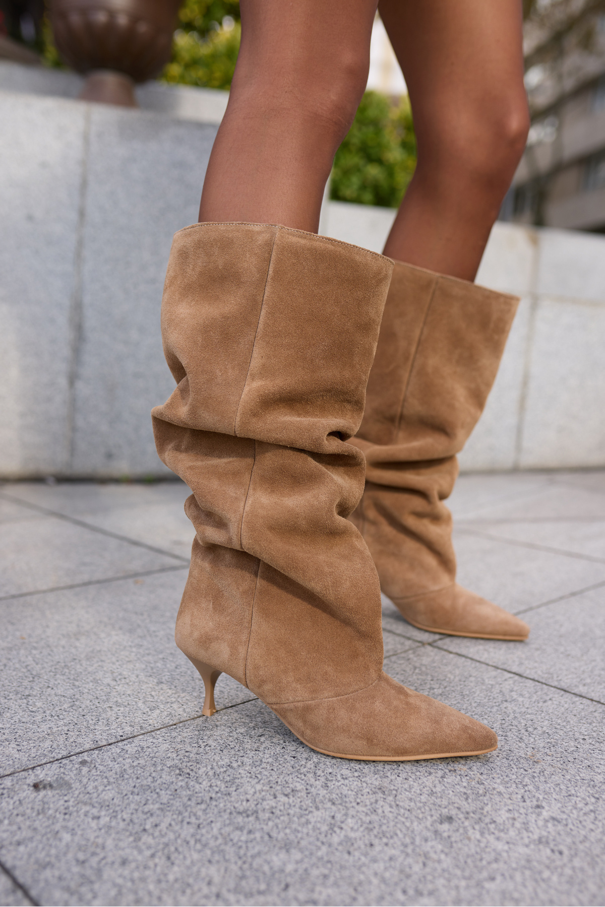 ANGELİNA JONES  POLENZA KADIN TABA TUTUN GERCEK DERI SUET XL CIZME - Görsel 2