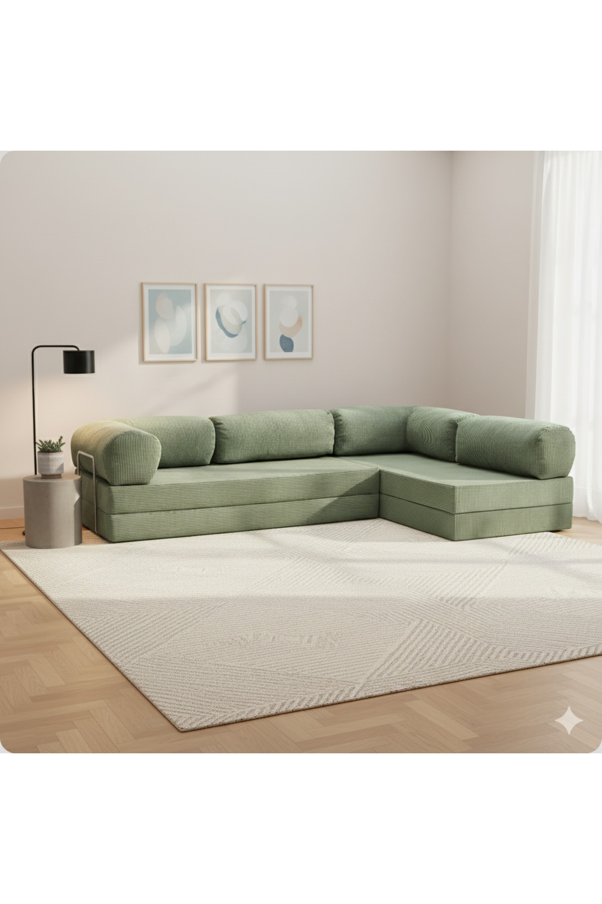 DECHOME 300X200 Köşe Koltuk | Modüler Köşe Takımı | Kılıflar Yıkanabilir | Yataklı L Koltuk |Modüler Koltuk