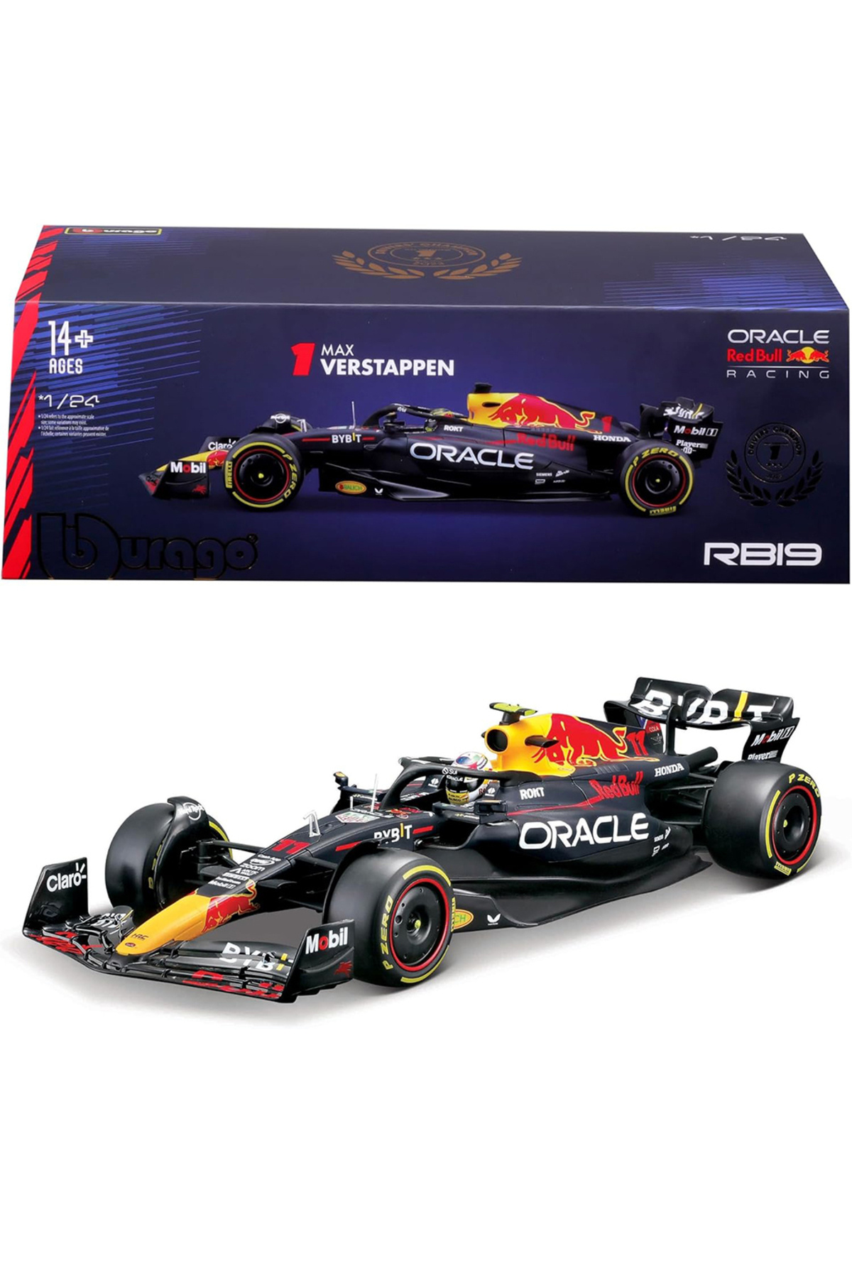 Burago Max Verstappen Red Bull RB19 Version World Champion 2023