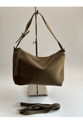 FirstRoseStore Süet Haki Omuz Çantası