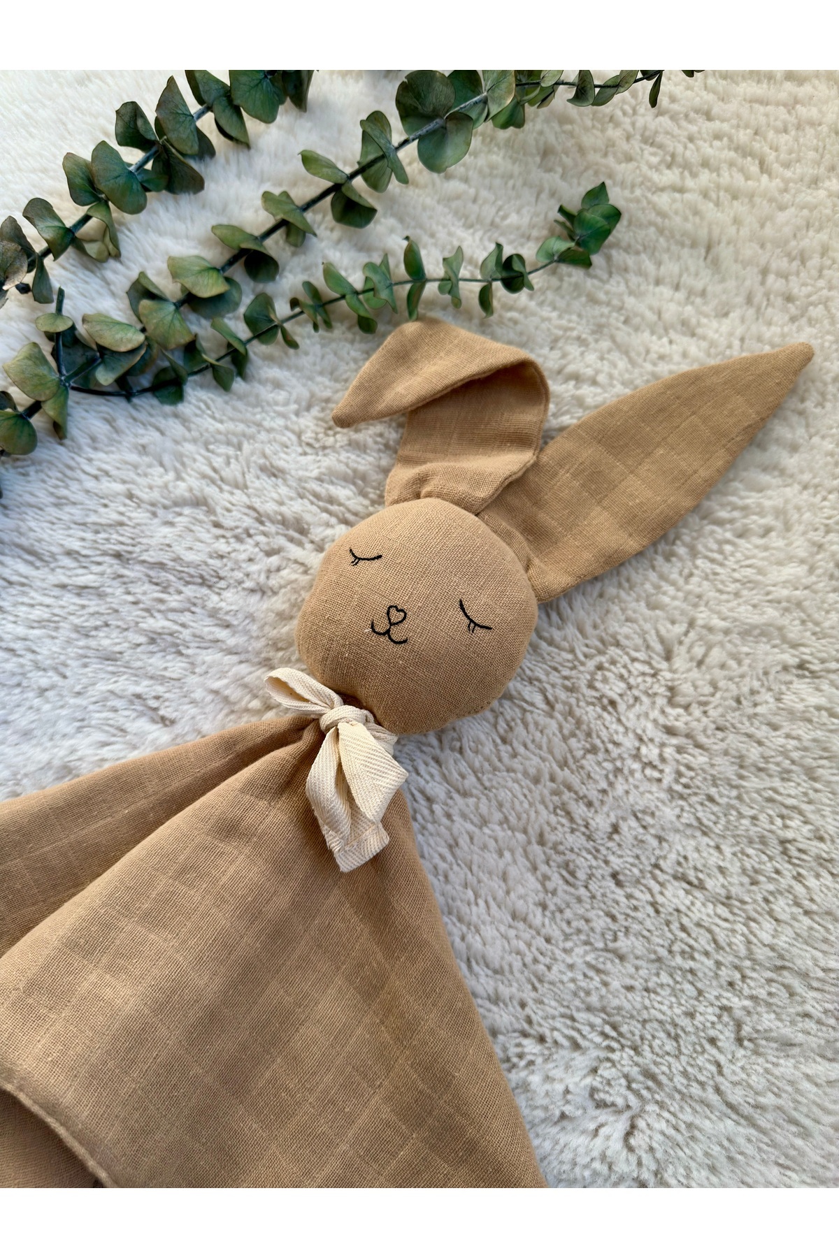 ANP MODA TASARIM %100 Pamuk organik Müslin uyku arkadaşı doğal kumaş emzik takma aparatlıdır Bebek emzik askısı