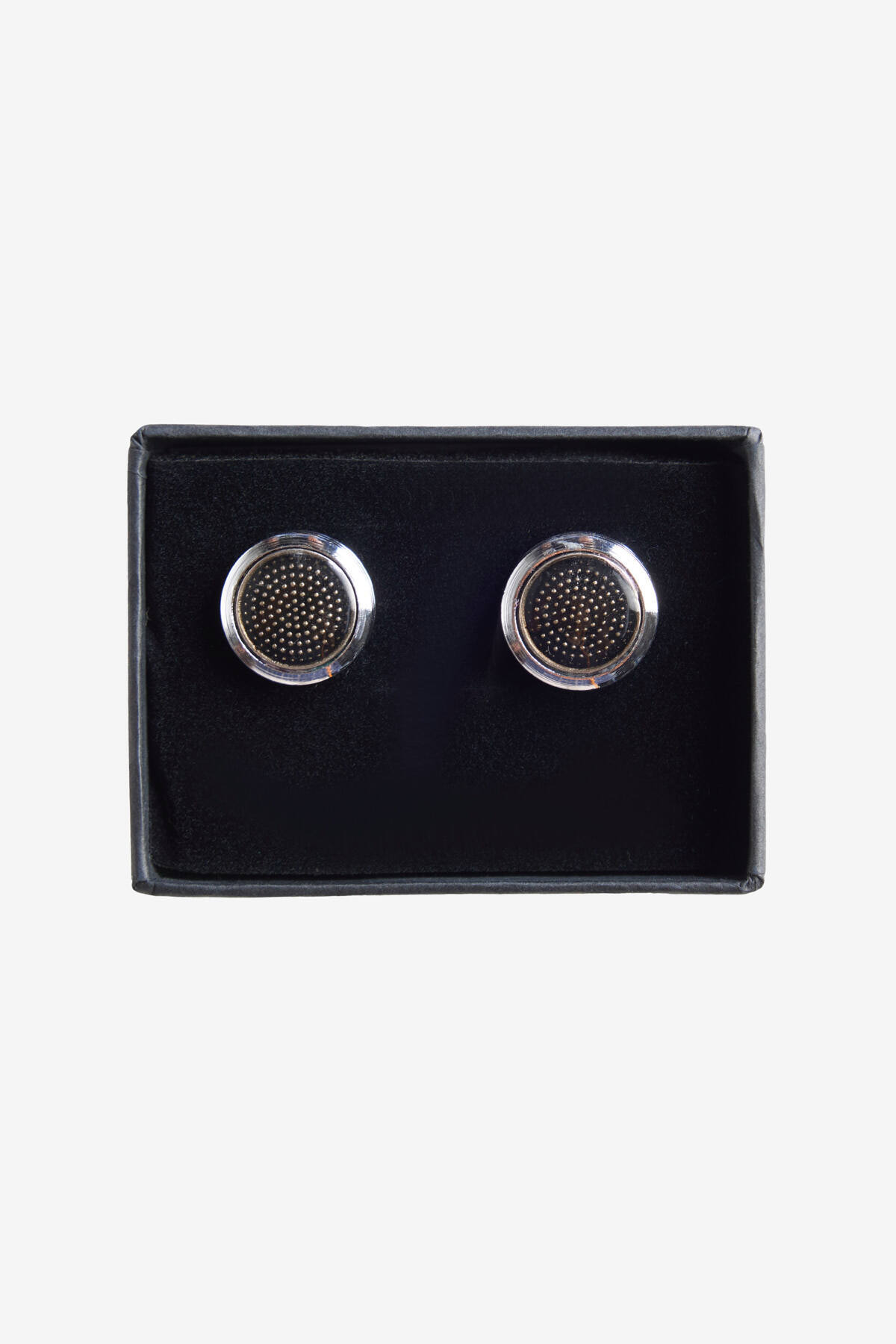 ALTINYILDIZ CLASSICS Erkek Gri-Siyah Metal Kol Düğmesi