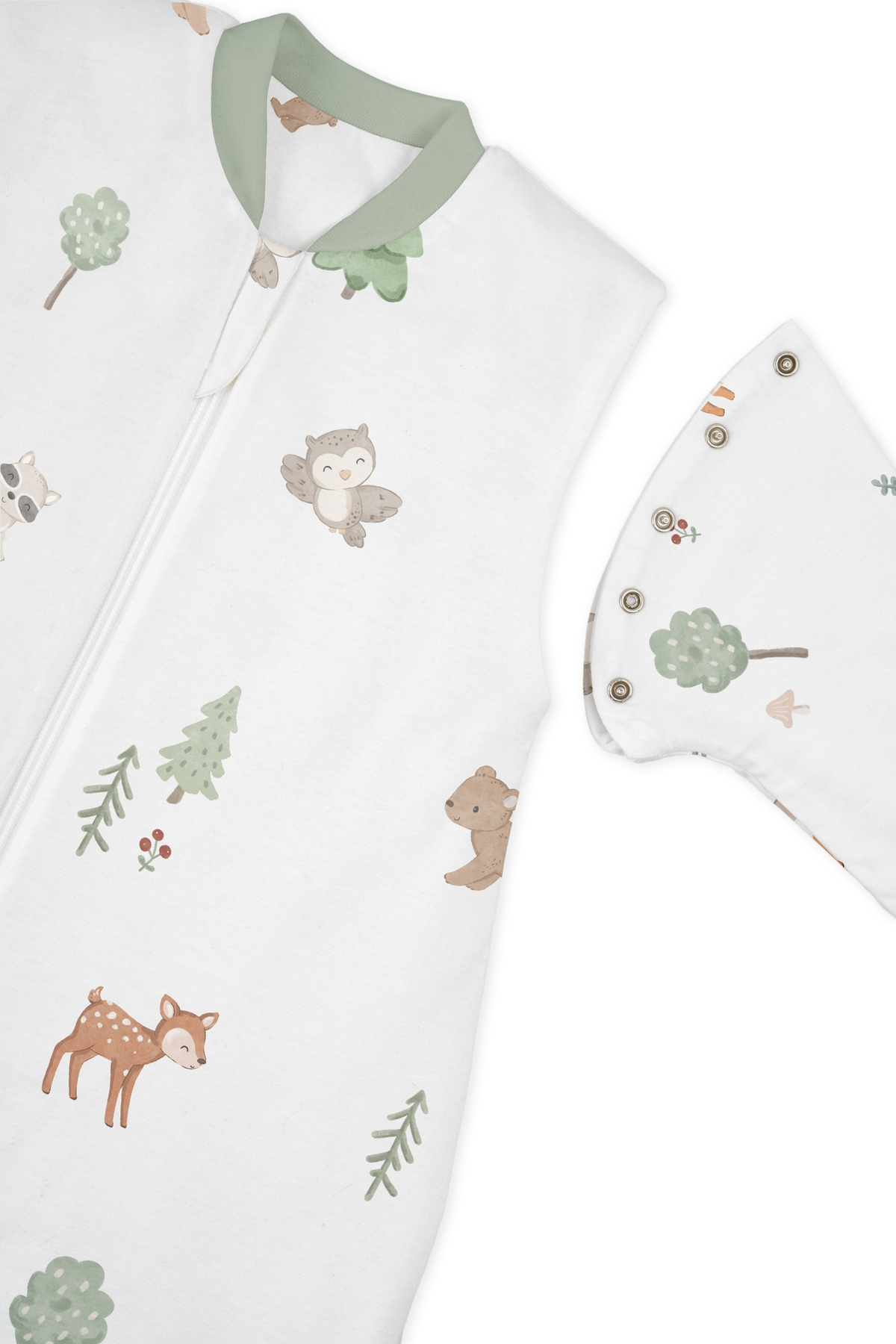 Roosac Modal Pamuk 2.5 Tog Kışlık Bebek Uyku Tulumu Çıkabilen Kollu 0-10 Yaş - Forest fotoğrafı 2 (önizleme)