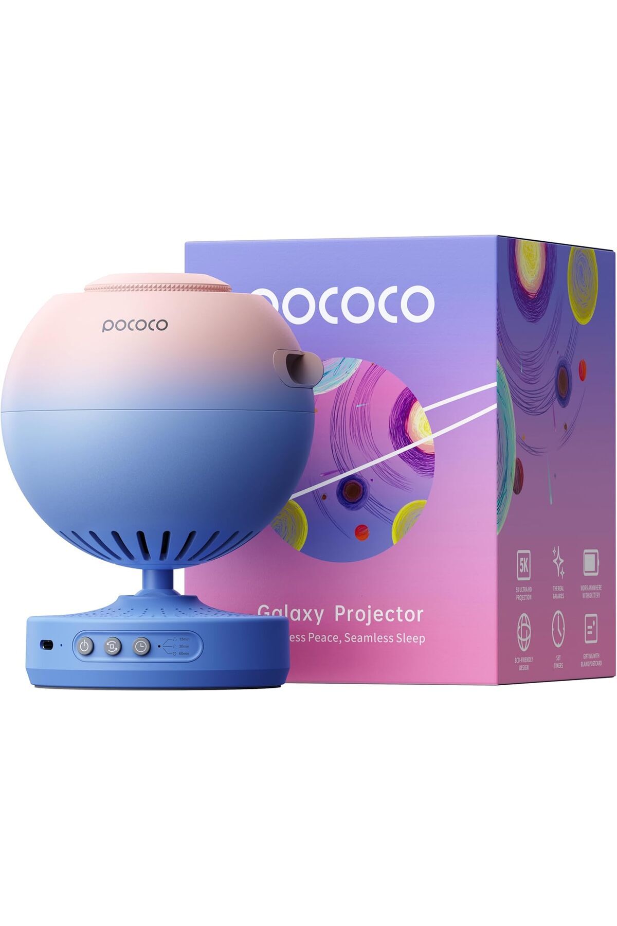 pococo Galaxy Star Projector Ev Planetaryumu • Uyku Desteği, Rahatlama & Dekorasyon İçin, 4K Optik