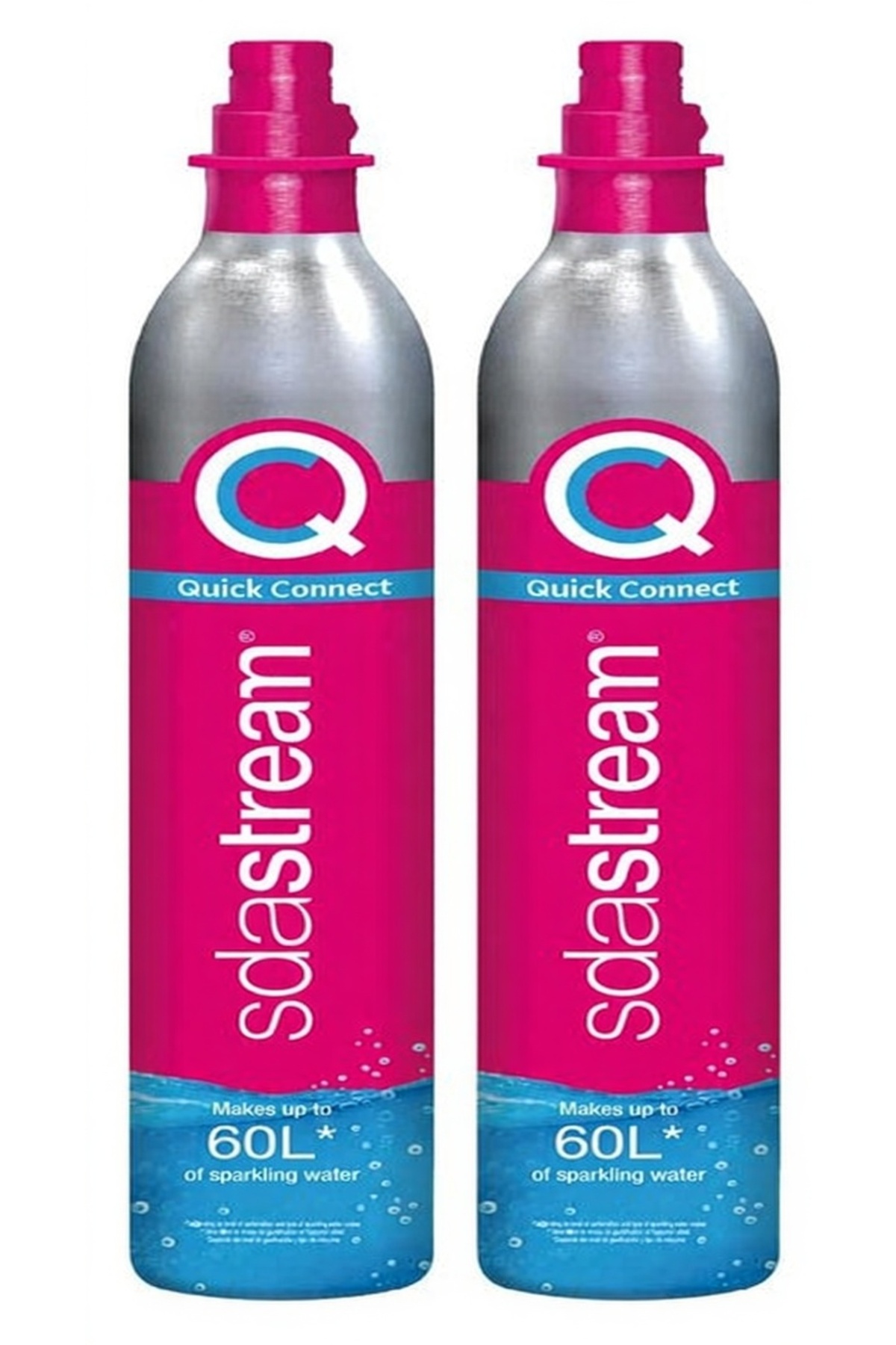 sodastream (2'li Paket) QC 60L Yedek CO₂ Tüp– Quick Connect Pink Cylinder