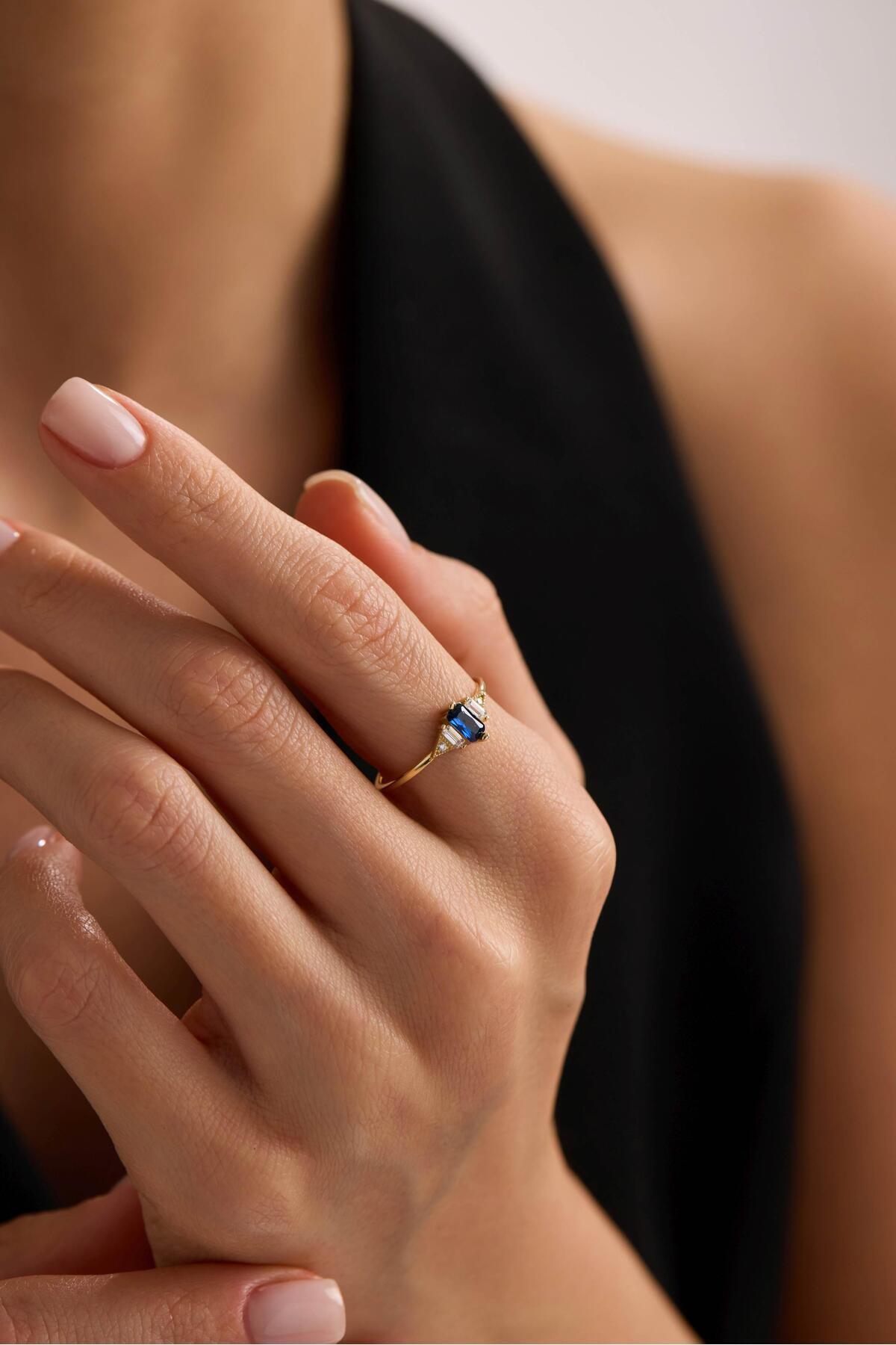 Tufanlar Kuyumculuk 14 Ayar Vintage Renkli Taşlı Altın Yüzük