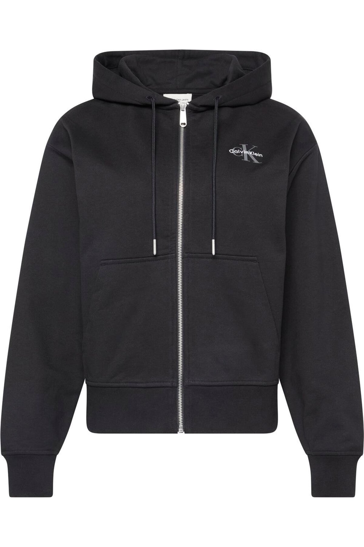 Calvin Klein Női Boyfriend Fit kapucnis cipzáras pulóver - fekete