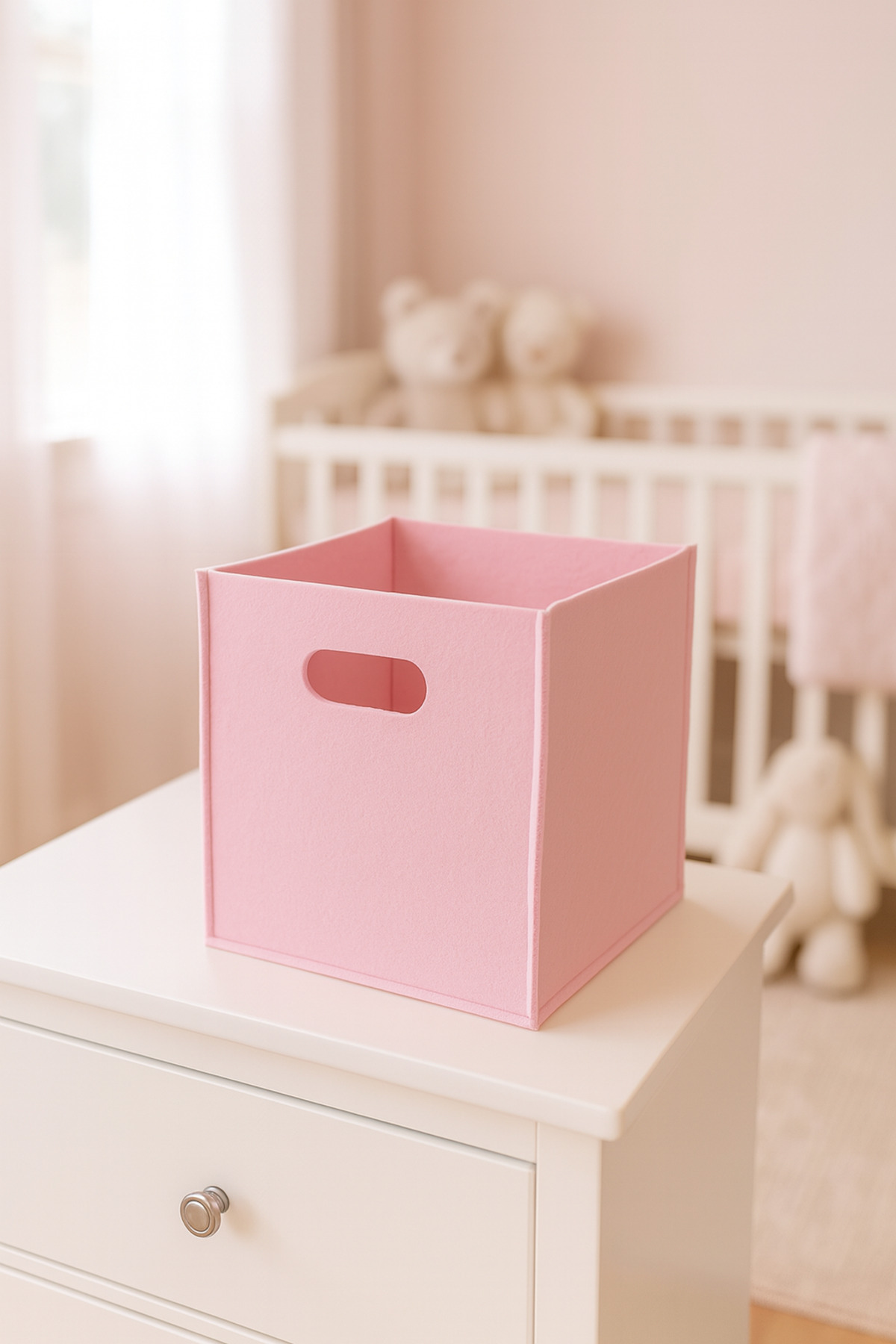 YUNUSOĞLU HOME Çok Amaçlı Kullanım %100 Keçe Organizer Sepet Çocuk Odası Dolap Içi Organizer fotoğrafı 4 (önizleme)