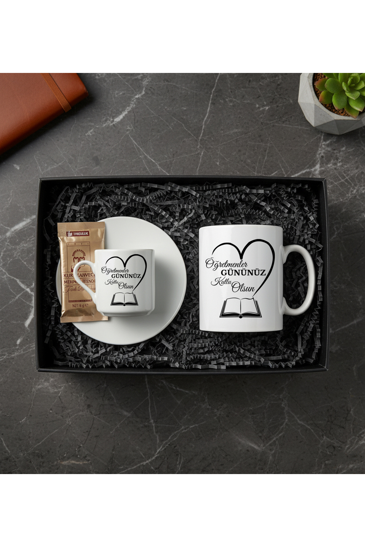 vegahediye v vega Öğretmenler Günü Hediye Seti (Türk Kahve Fincanı & Kupa Bardak & Kahve)