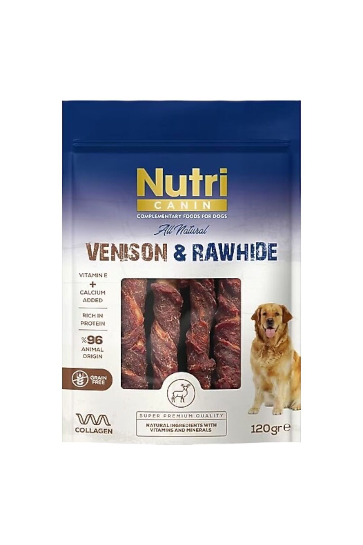 Nutri Canin Rawhide Geyik Eti Sargılı Kemik Köpek Ödülü 80 Gr.