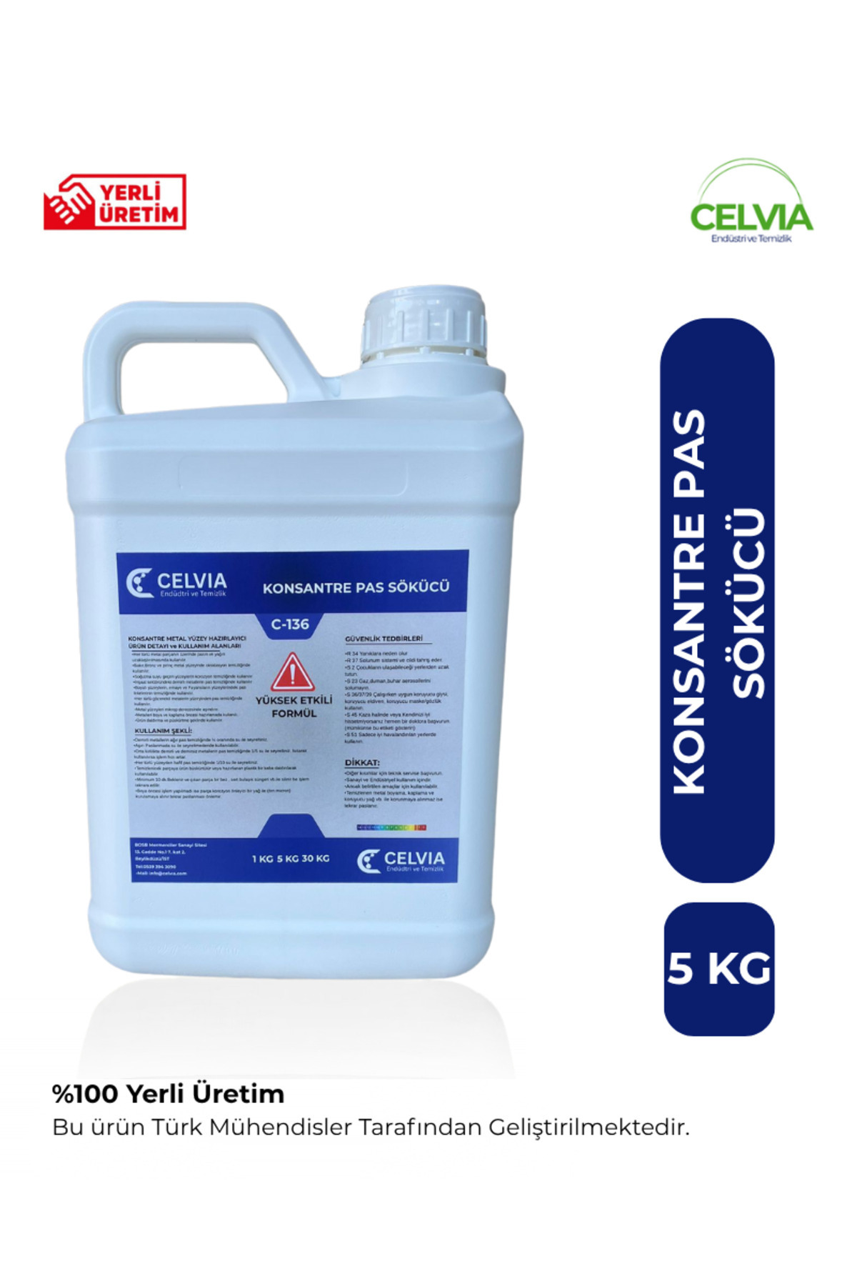 CELVIA Temizlik Konsantre Pas Sökücü 5kg C-136