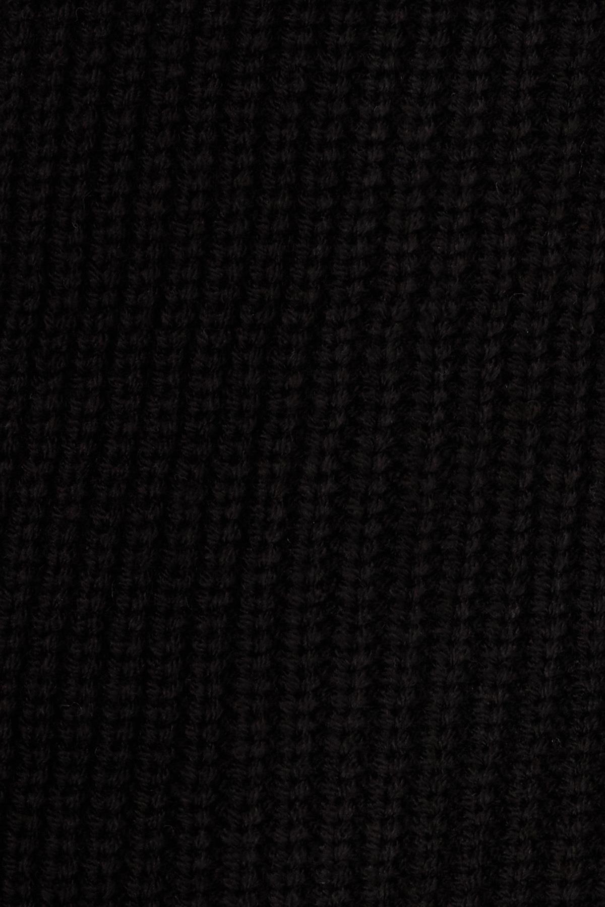 Tudors  Erkek Standart Fit Normal Kesim V Yaka Düğmeli Siyah Hırka - Görsel 7