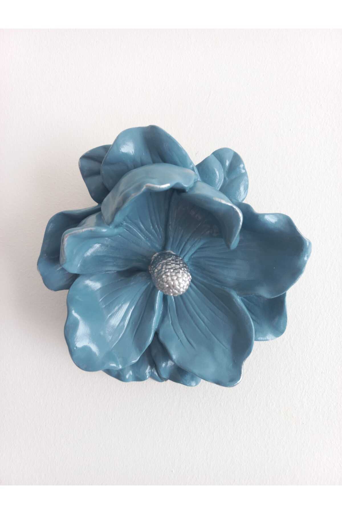 WALL DECORATION FLOWER-16CMX16CM -GREY BLUE