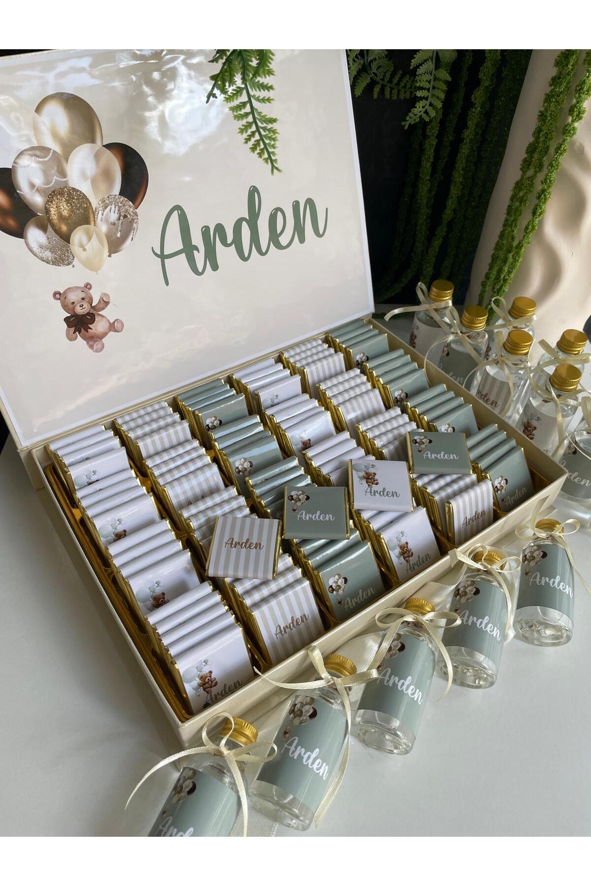 Minemiss Tasarım Kutulu Isme Özel Tasarımlı 60 Adet Kız Bebek Çikolatası Ve 25 Adet Kolonya Dogum-hediyelik-cinsiyet fotoğrafı 2 (önizleme)