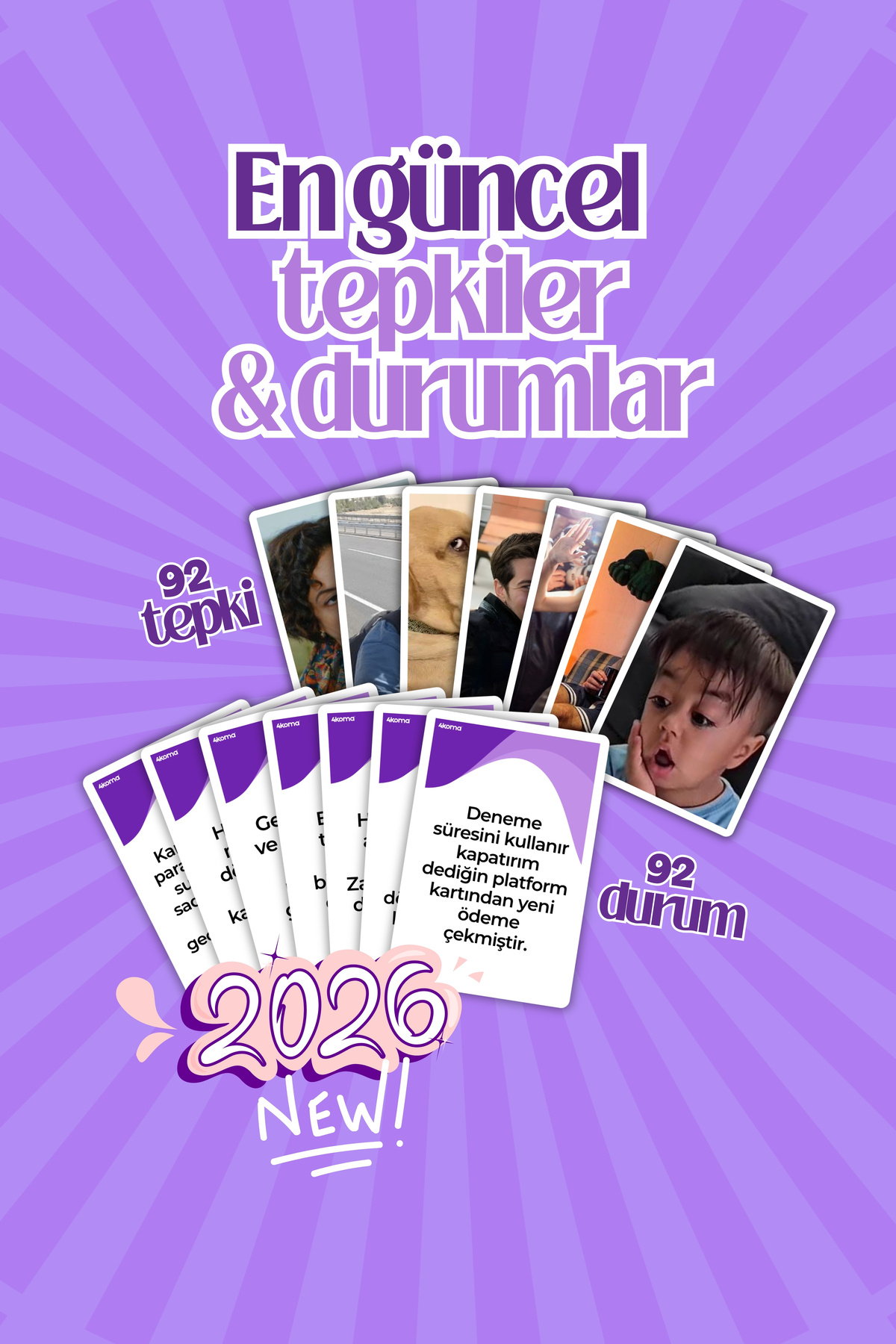 4koma Moodunu Salla Geniş Paket -Komik Eğlenceli Mood Oyunu-Arkadaş Grubu Aile Parti Yılbaşı-Mood Kart fotoğrafı 5 (önizleme)