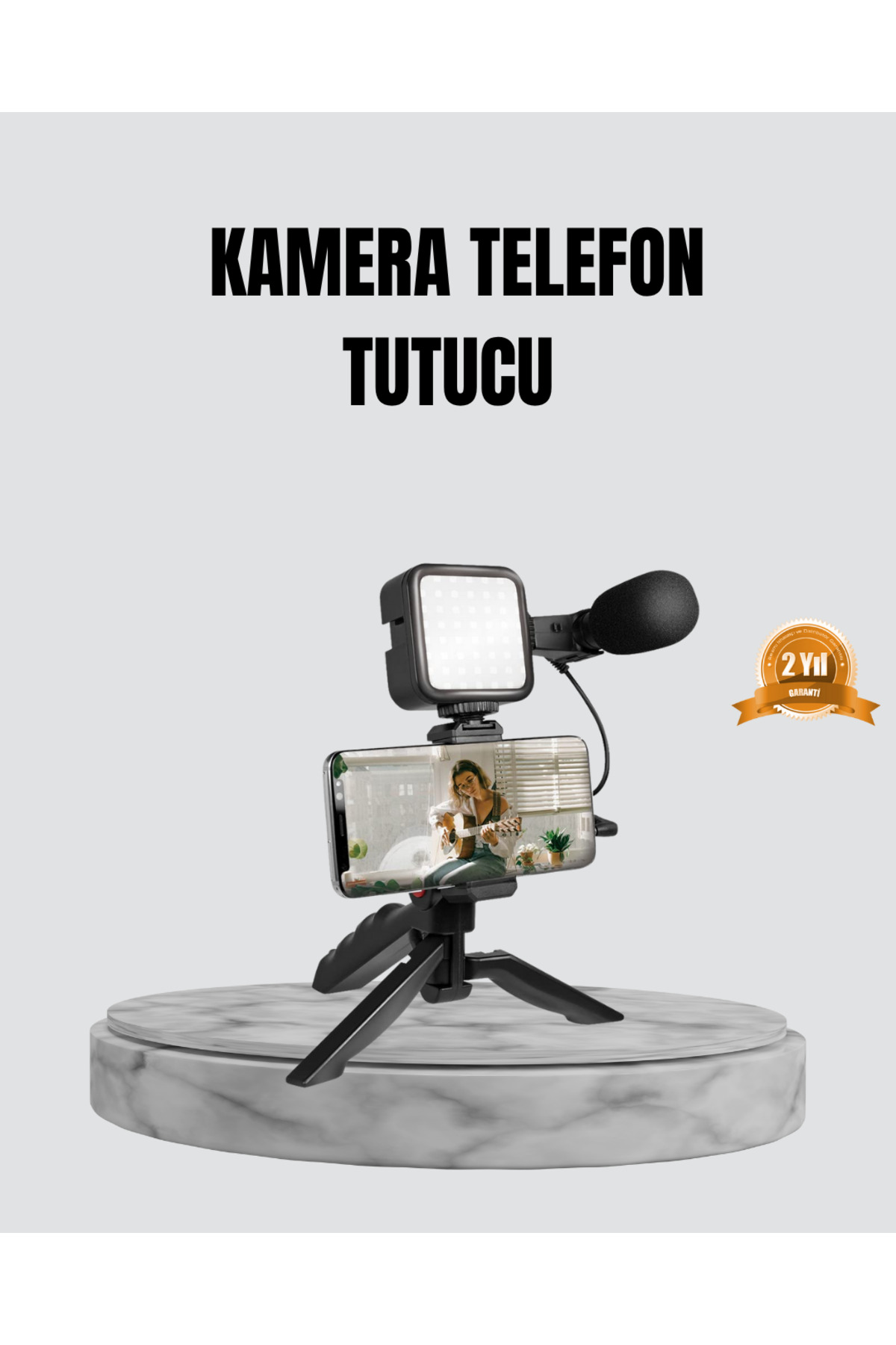 Phone Video Shooting Kit LED Lighting Full Set with Microphone Tripod