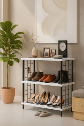 PEKA 3 Raflı Ayakkabılık – Kitaplık, Banyo & Mutfak Düzenleyici