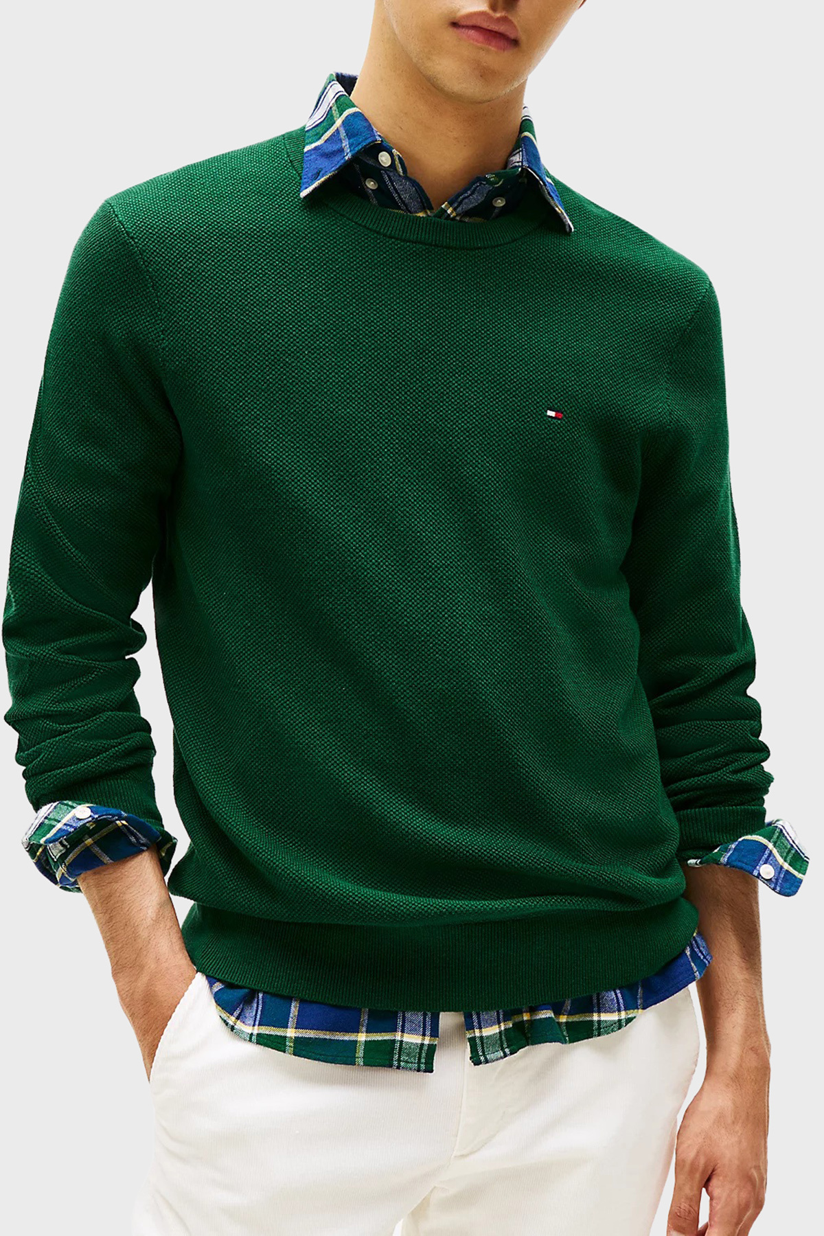 تامی هیلفیگر سویشرت مردانه یقه گرد نخی معمولی SWEAT MW0MW36347 MQ8