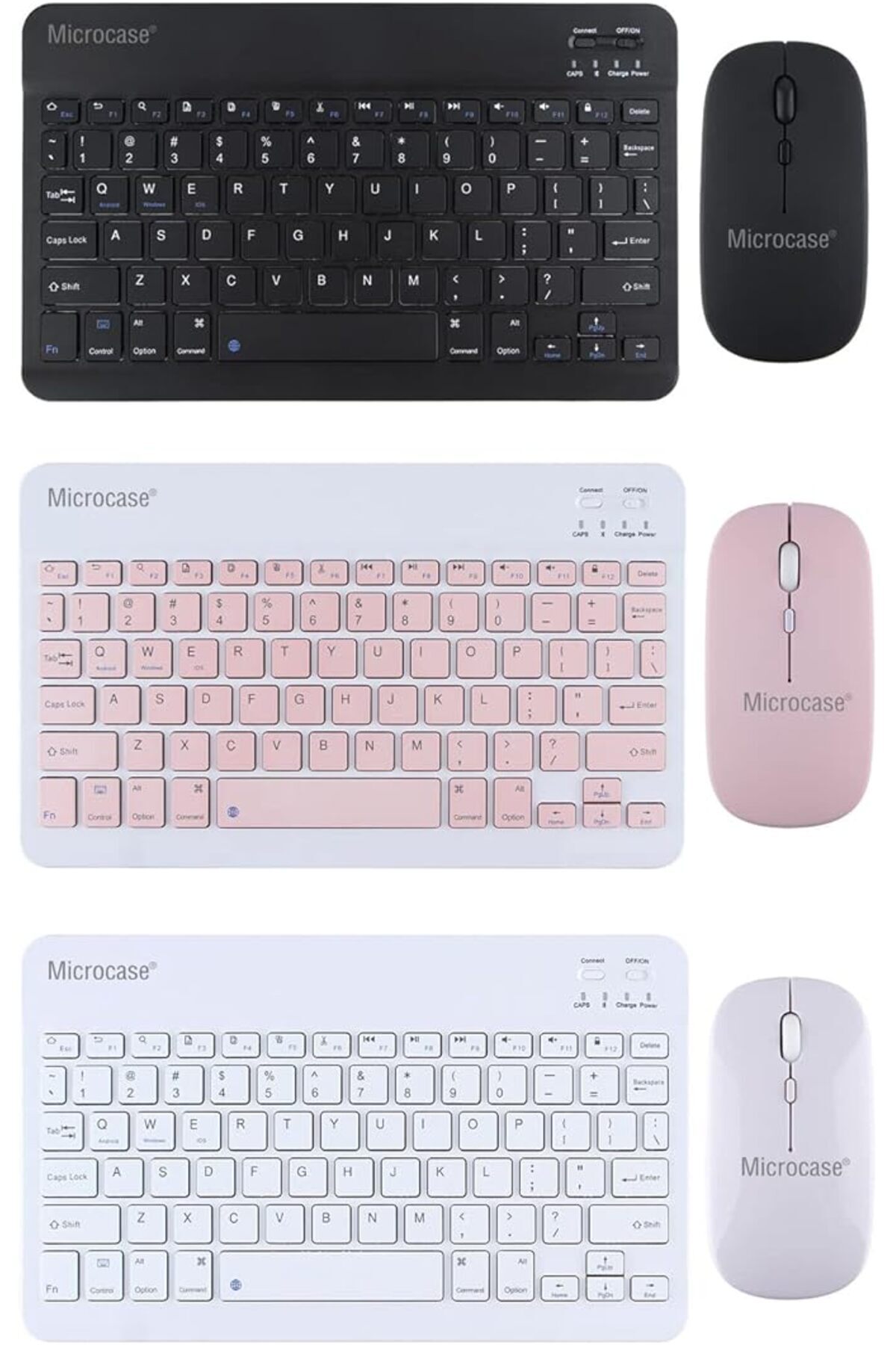 SoyluhanStore Tablet ve Telefonlar için Bluetooth Klavye ve Mouse Set - AL3476 (Beyaz)