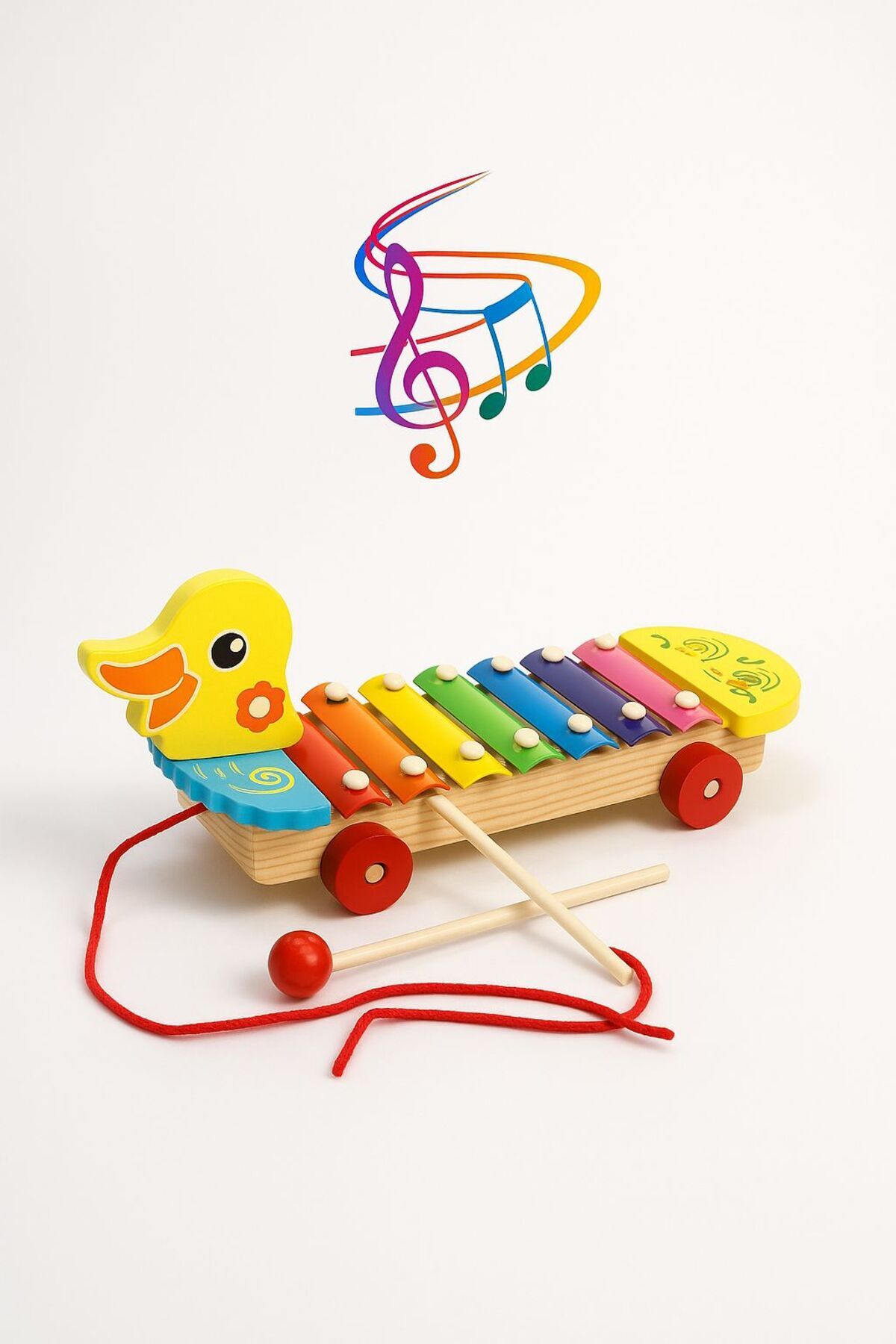 LİFİİ ÖRDEK TASARIMLI AHŞAP KSİLOFON SELEFON 8 NOTA MÜZİKAL EĞİTİCİ ÖĞRETİCİ OYUNCAK SET ÖRDEK