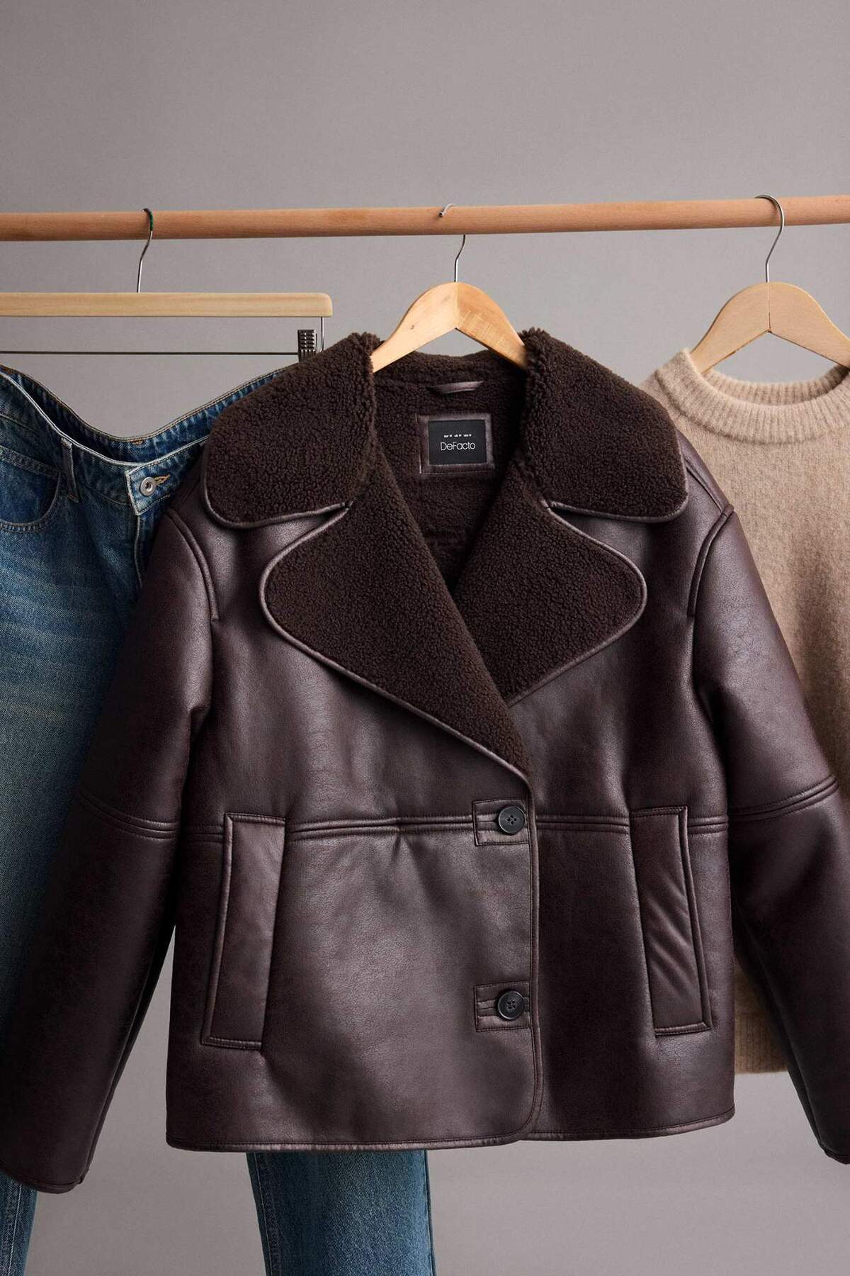 Defacto  Regular Fıt Suni Kürk Astarlı Mont F1886AX25WN - Görsel 8