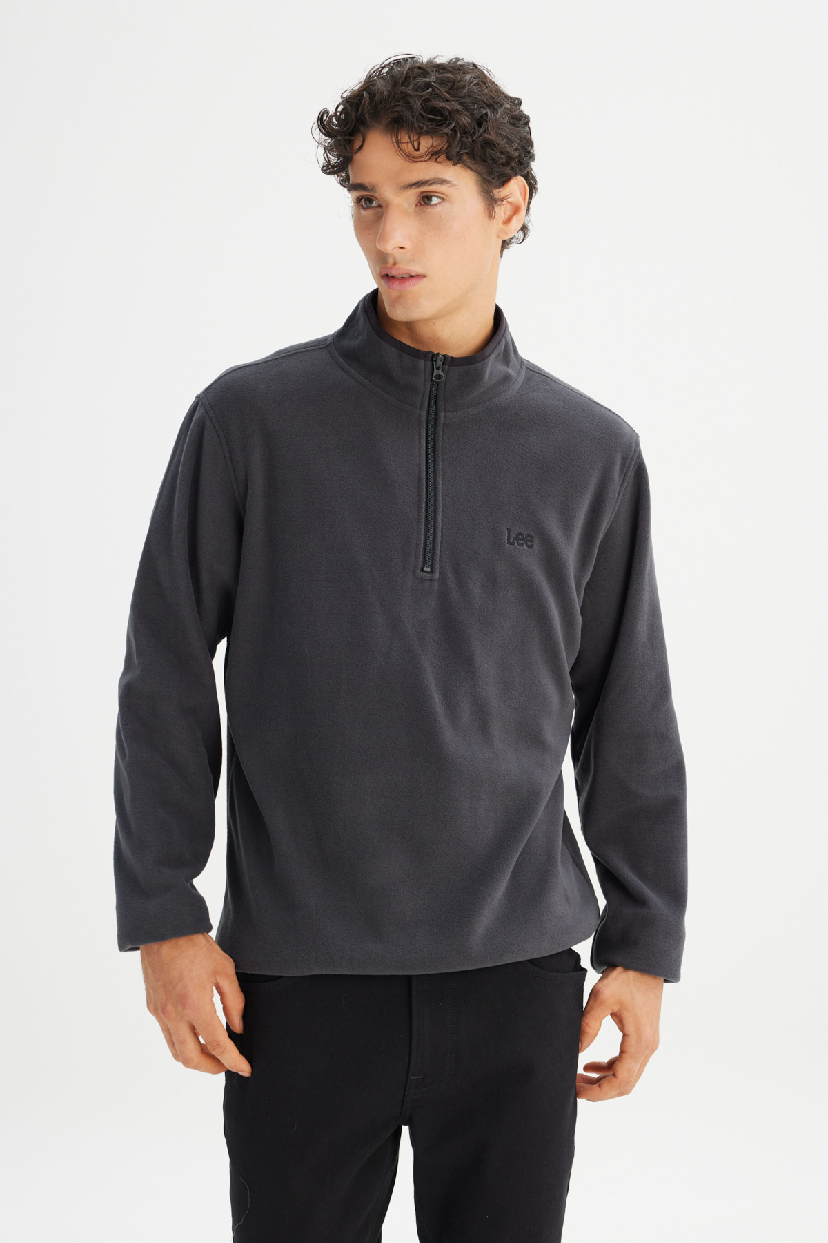 Lee Regular Fit Normal Kesim Fermuarlı Dik Yaka Polar görsel 3