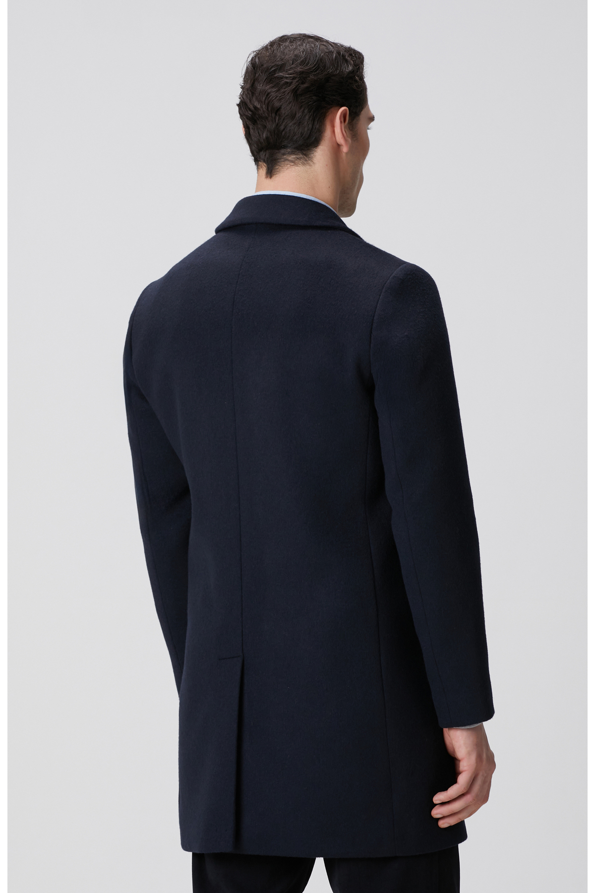 Network  Lacivert Yün Mix Palto - Görsel 5
