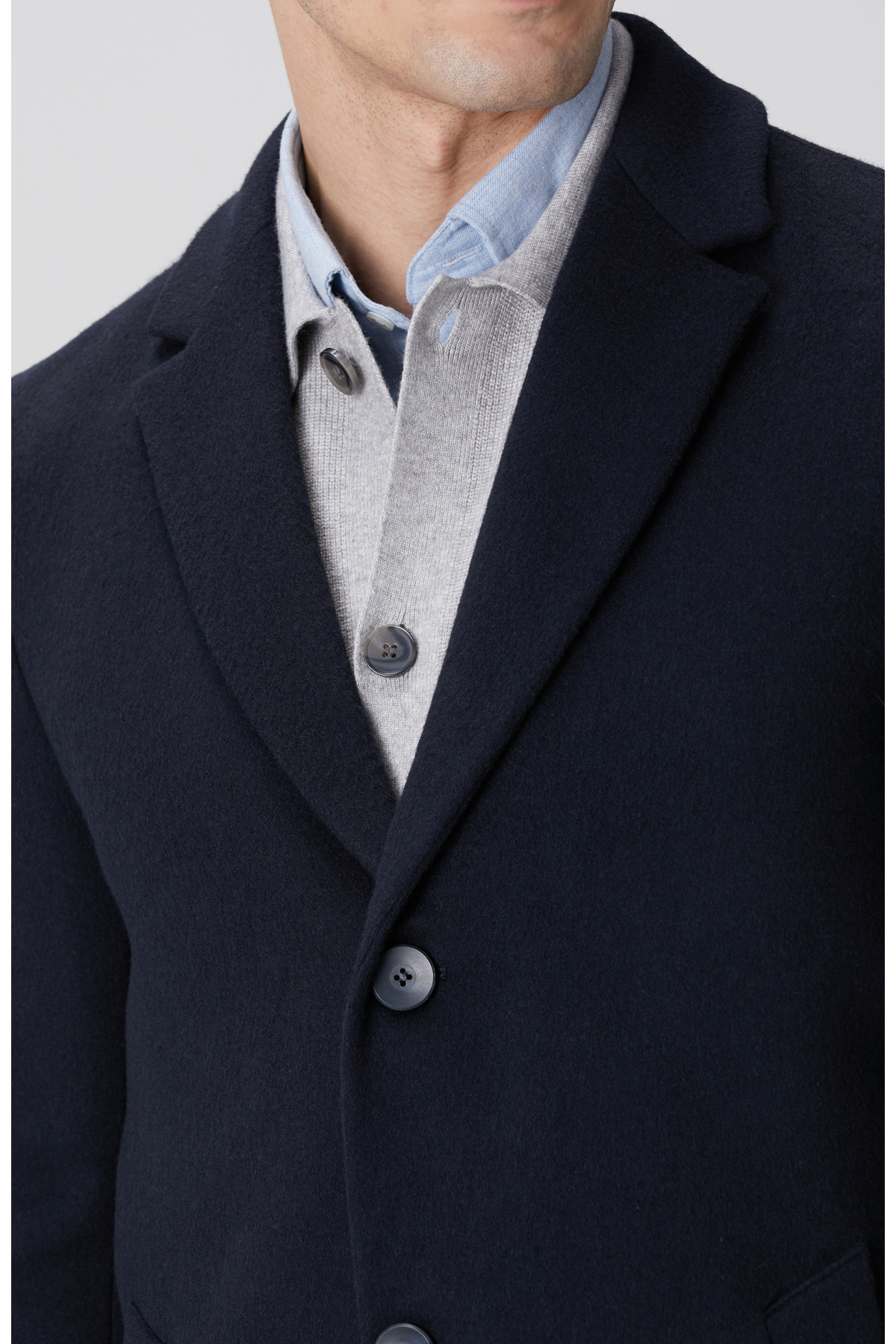 Network  Lacivert Yün Mix Palto - Görsel 6