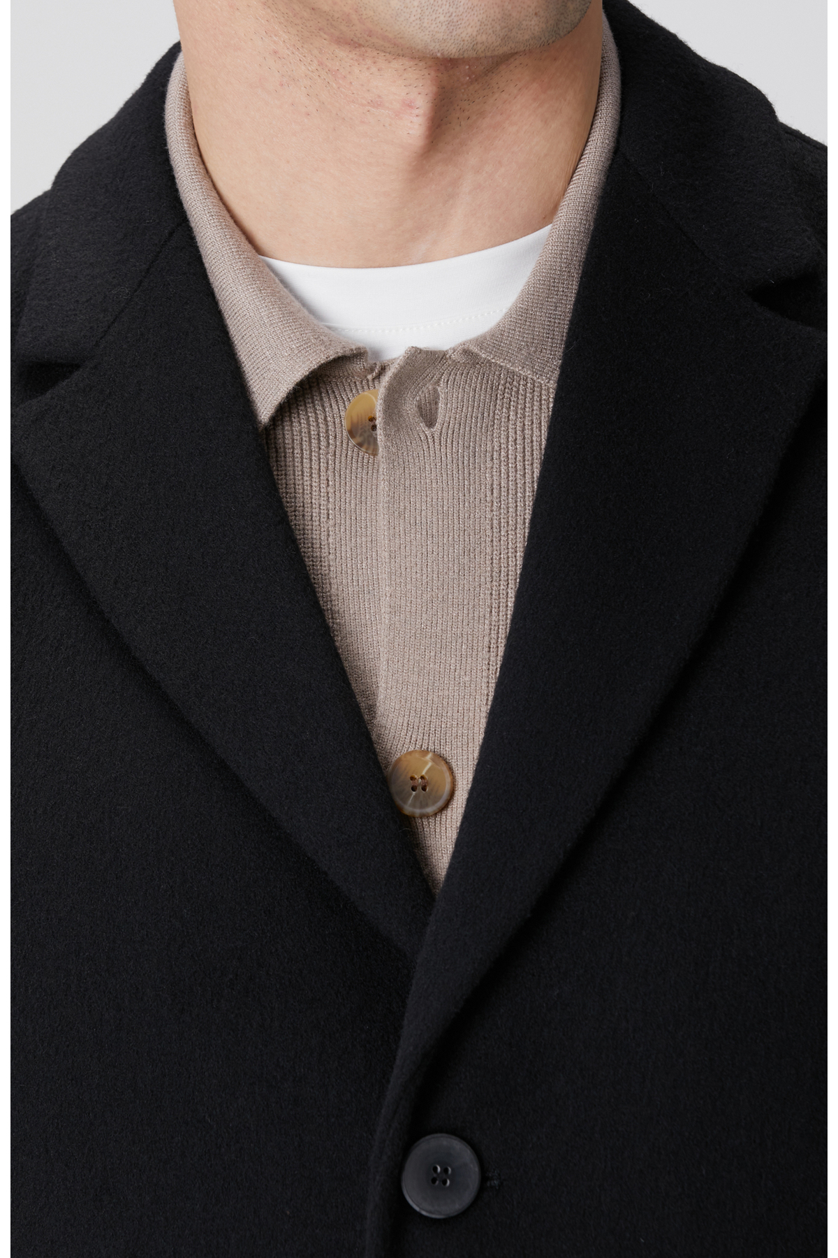 Network  Siyah Yün Mix Palto - Görsel 7